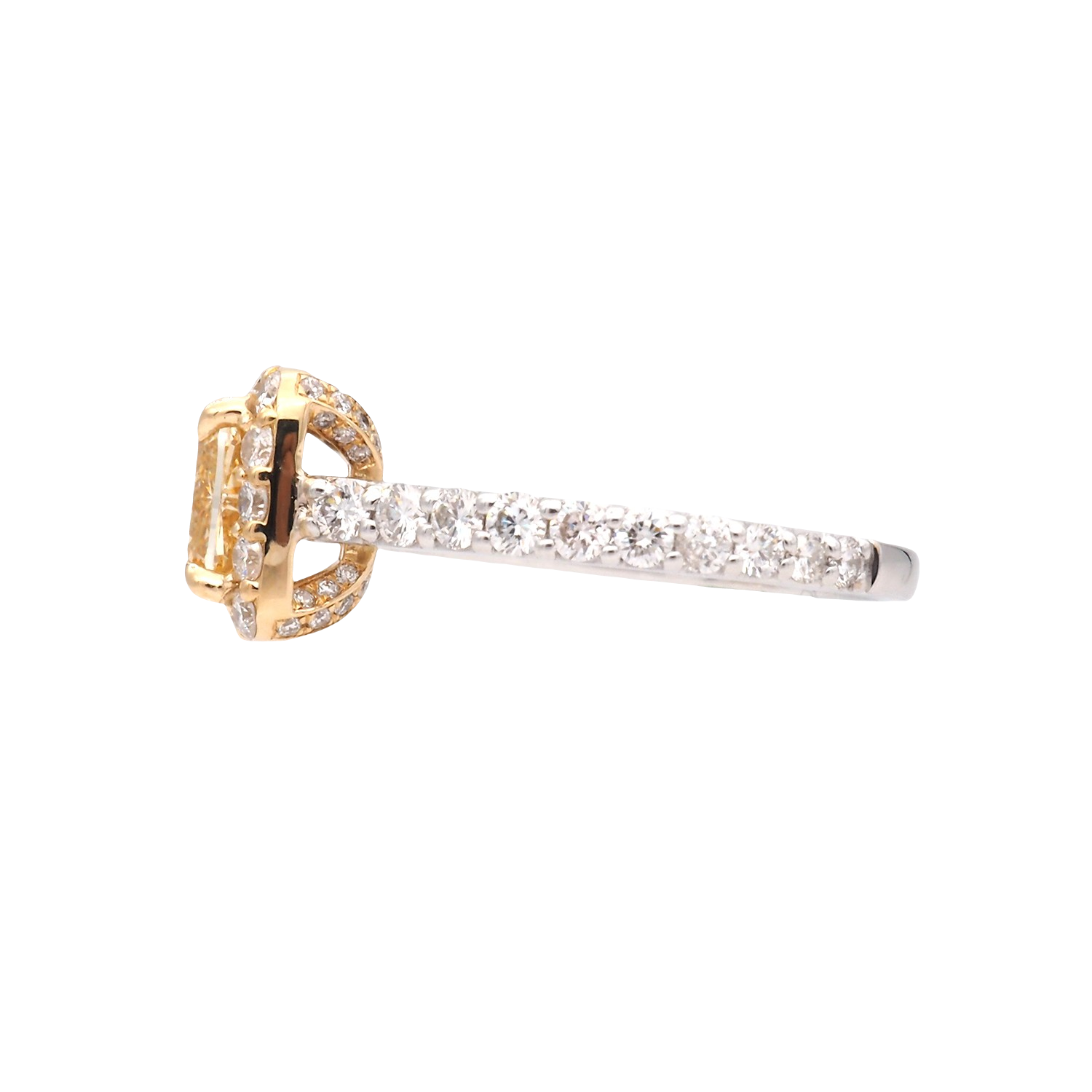 Yellow Cushion Cut Lab-Grown Diamond Halo Ring