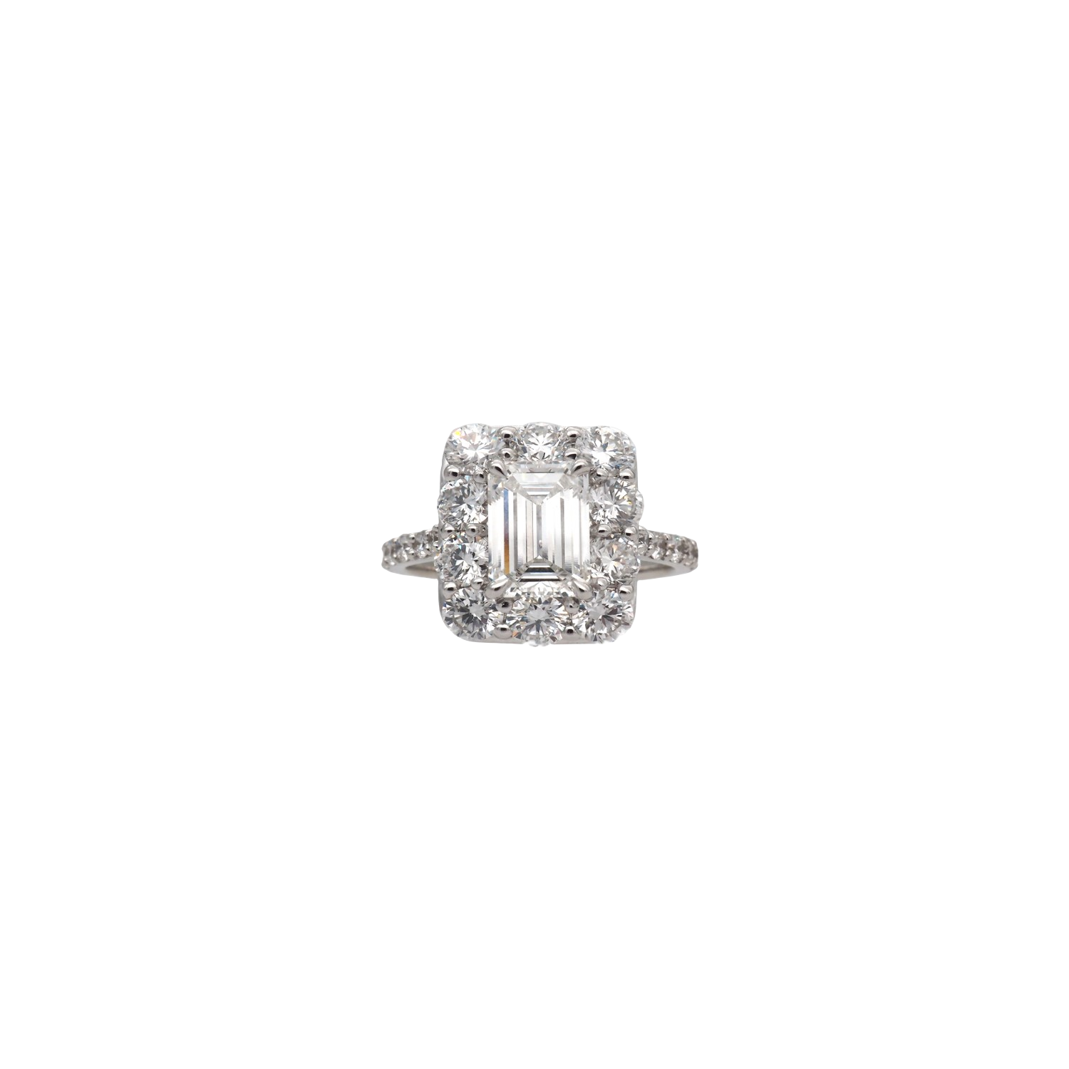 Elegant Emerald-Cut Halo Lab-Grown Diamond Ring