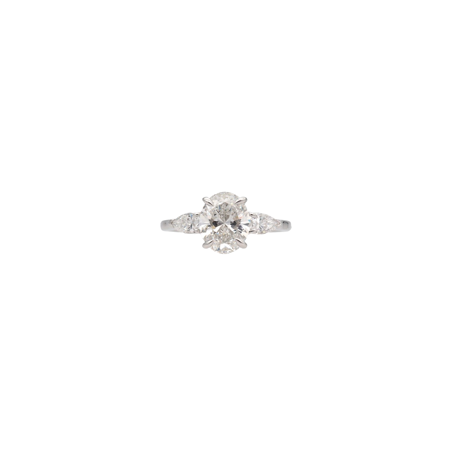 Elegant Oval Lab-Grown Diamond Ring with Side Stones