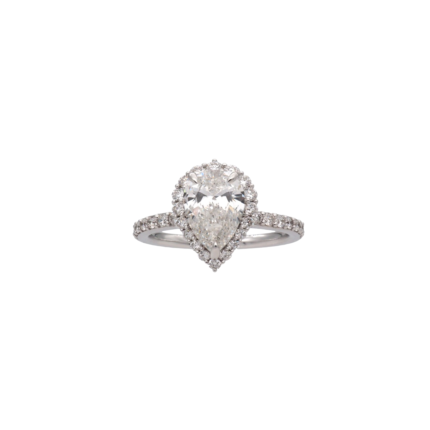 Heart-Shaped Lab-Grown Diamond Ring with Halo and Pave Band