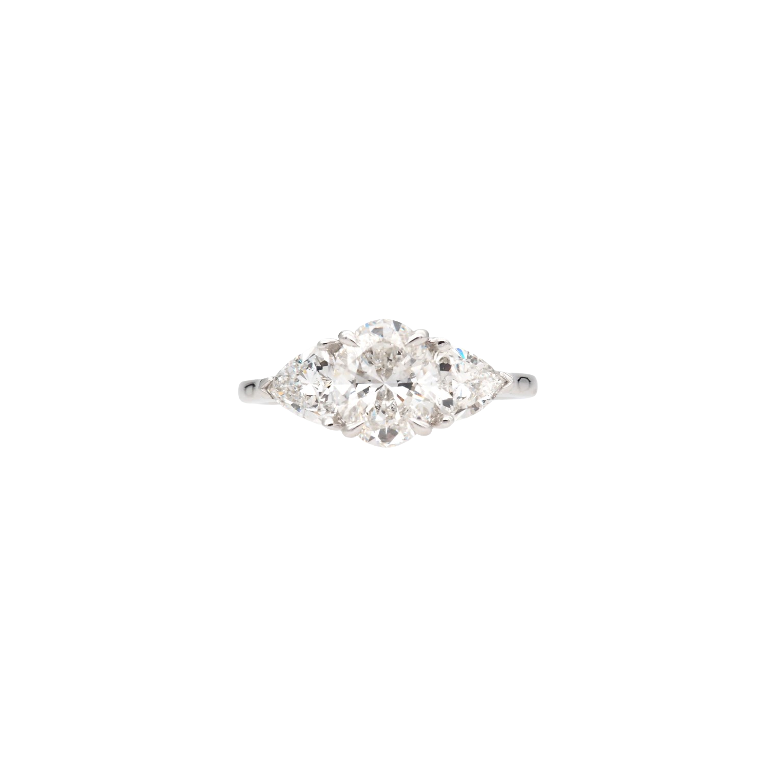 Elegant Three-Stone Lab-Grown Diamond Ring in White Gold