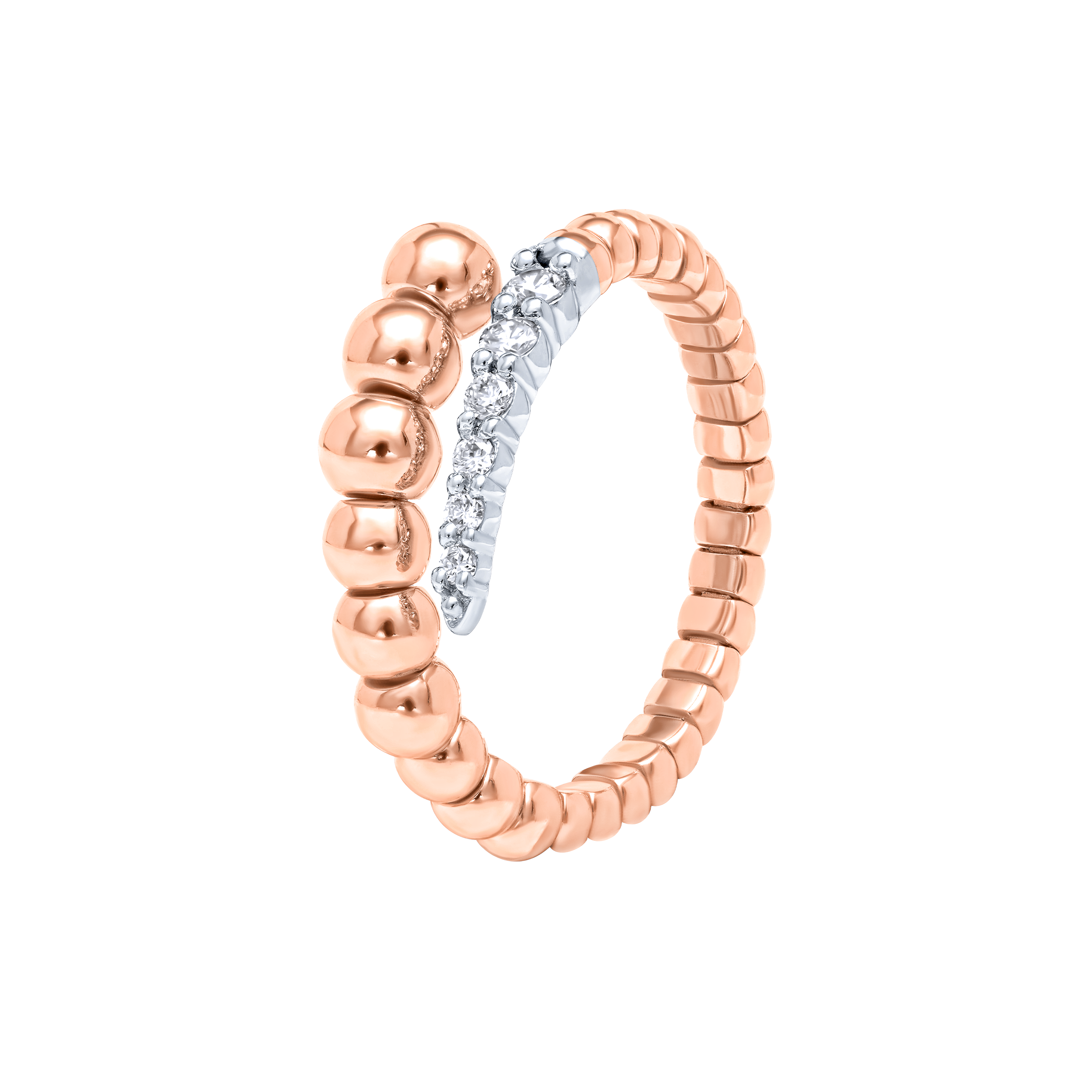 18K Rose Gold Artistic Diamond Ring