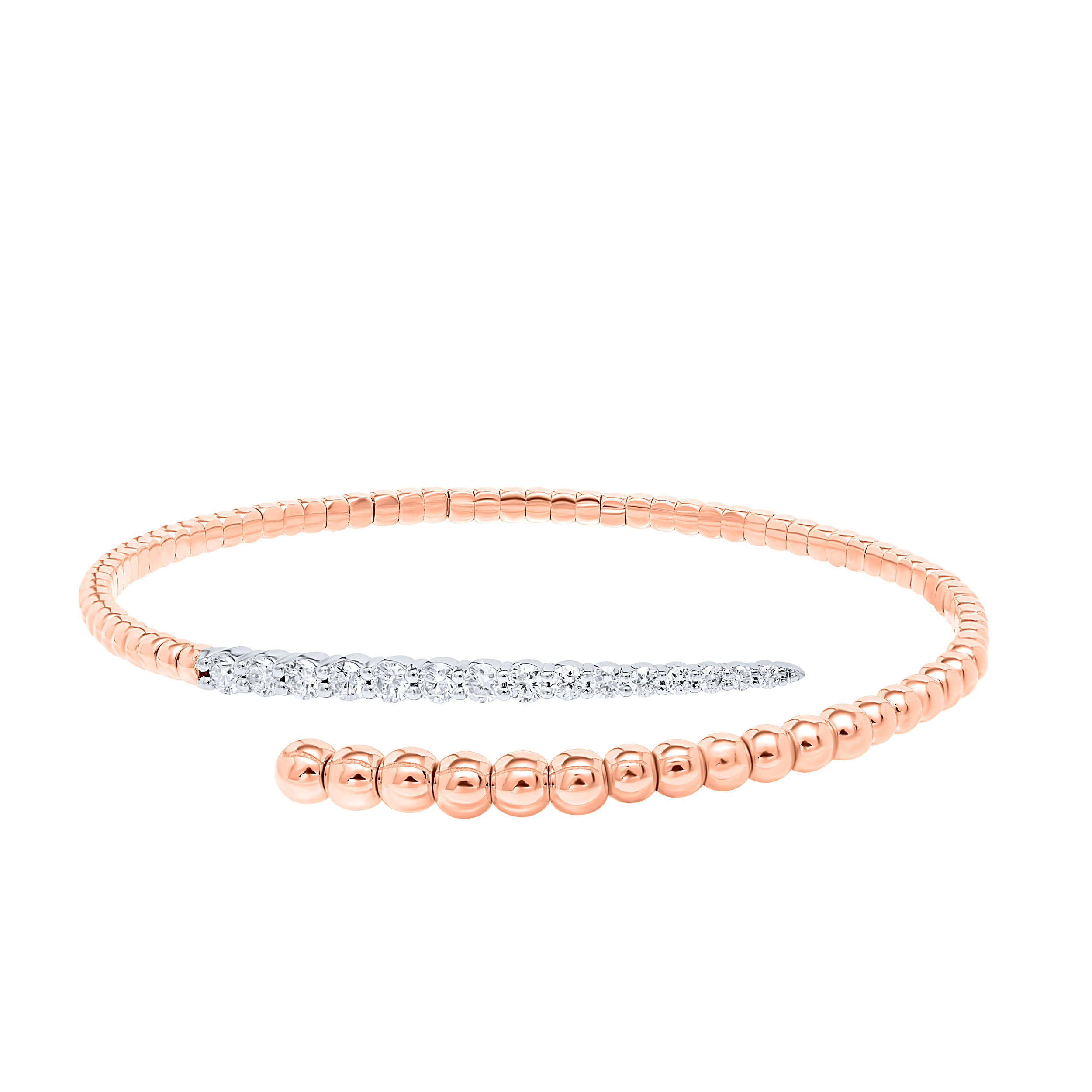 18K Rose Gold Diamond Bangle