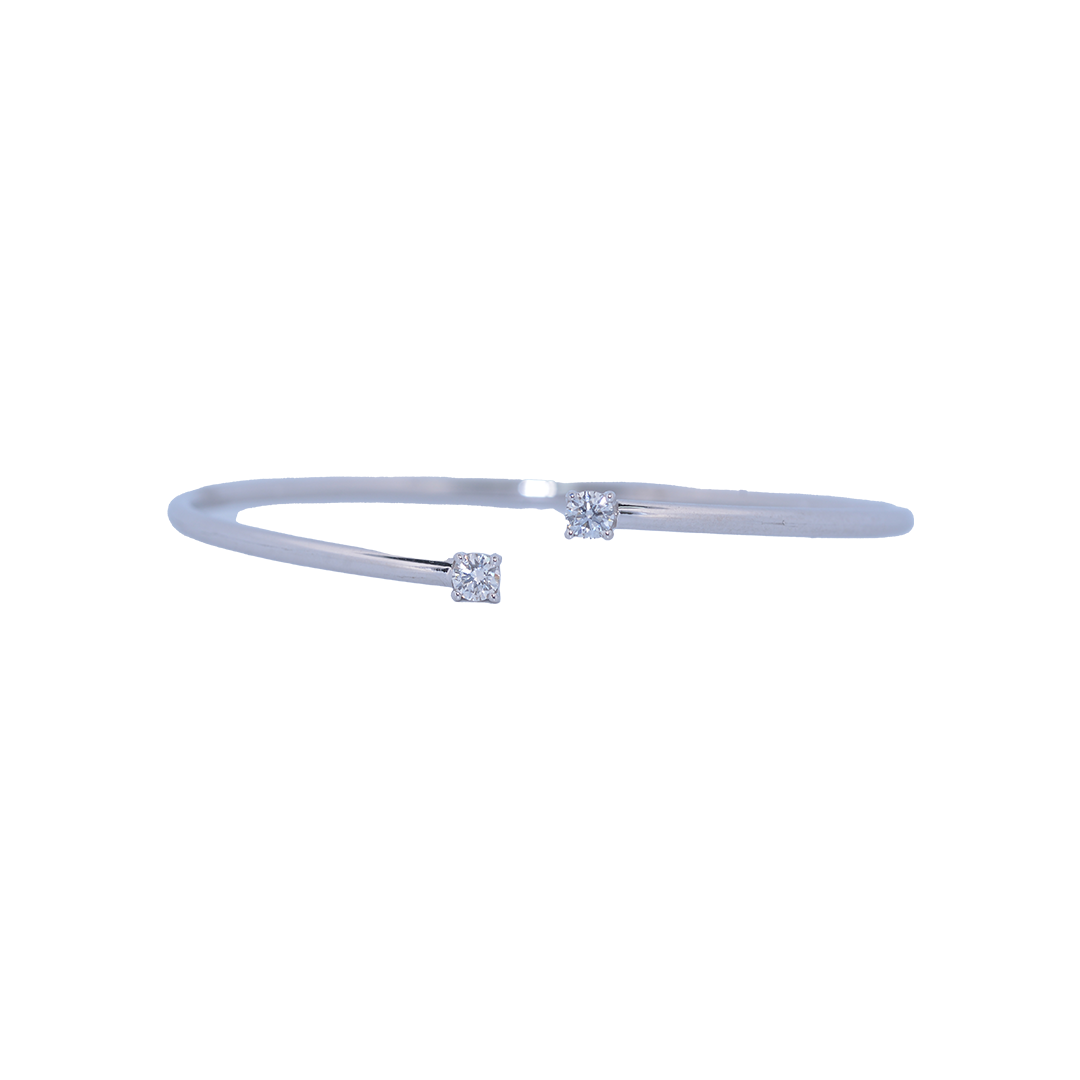18K White Gold Diamond Bangle