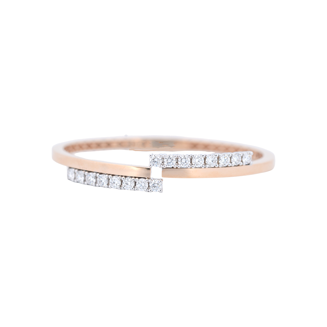 18K Rose Gold Diamond Bangle
