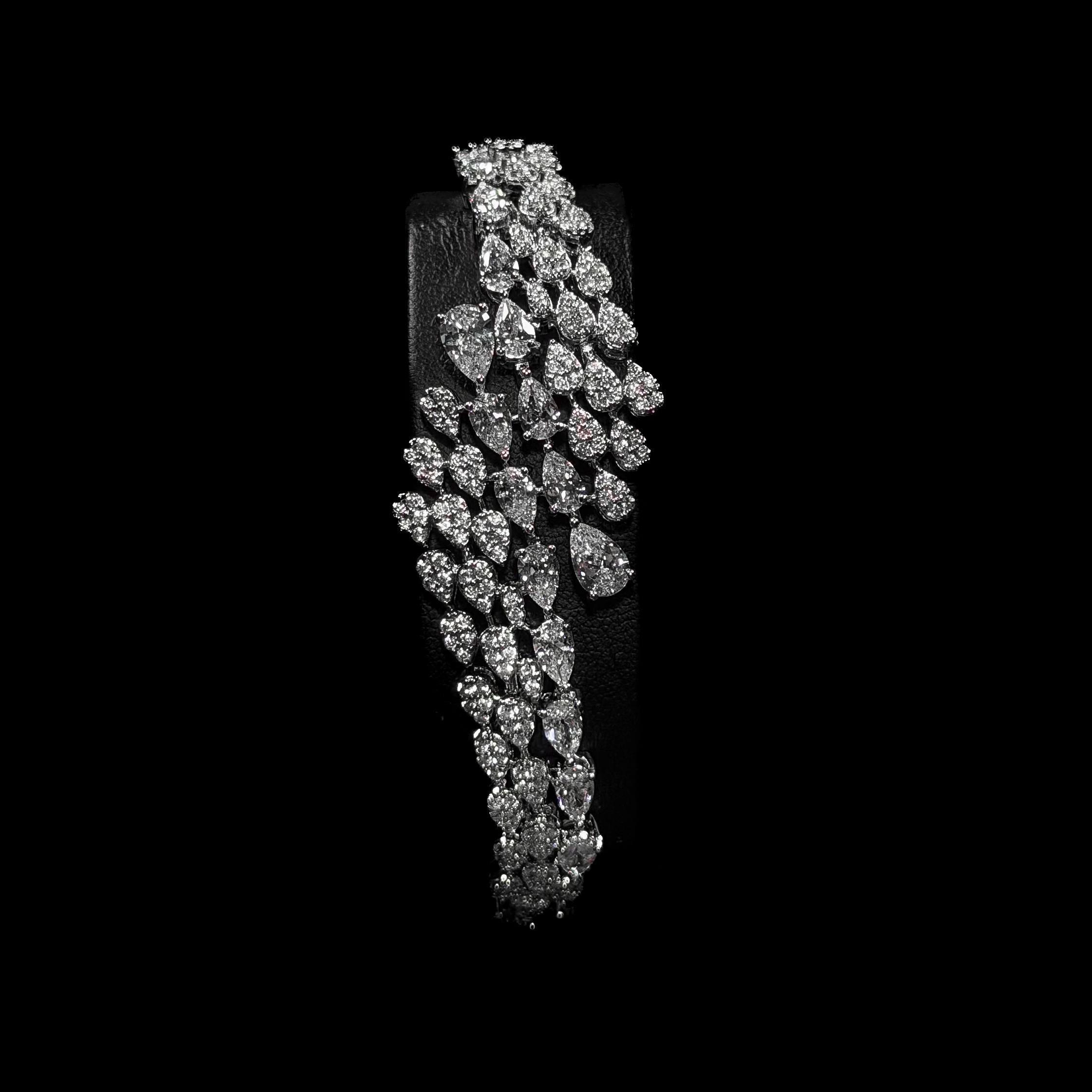 Royal Drape White Zircon Rhodium Plated Luxury Full Set
