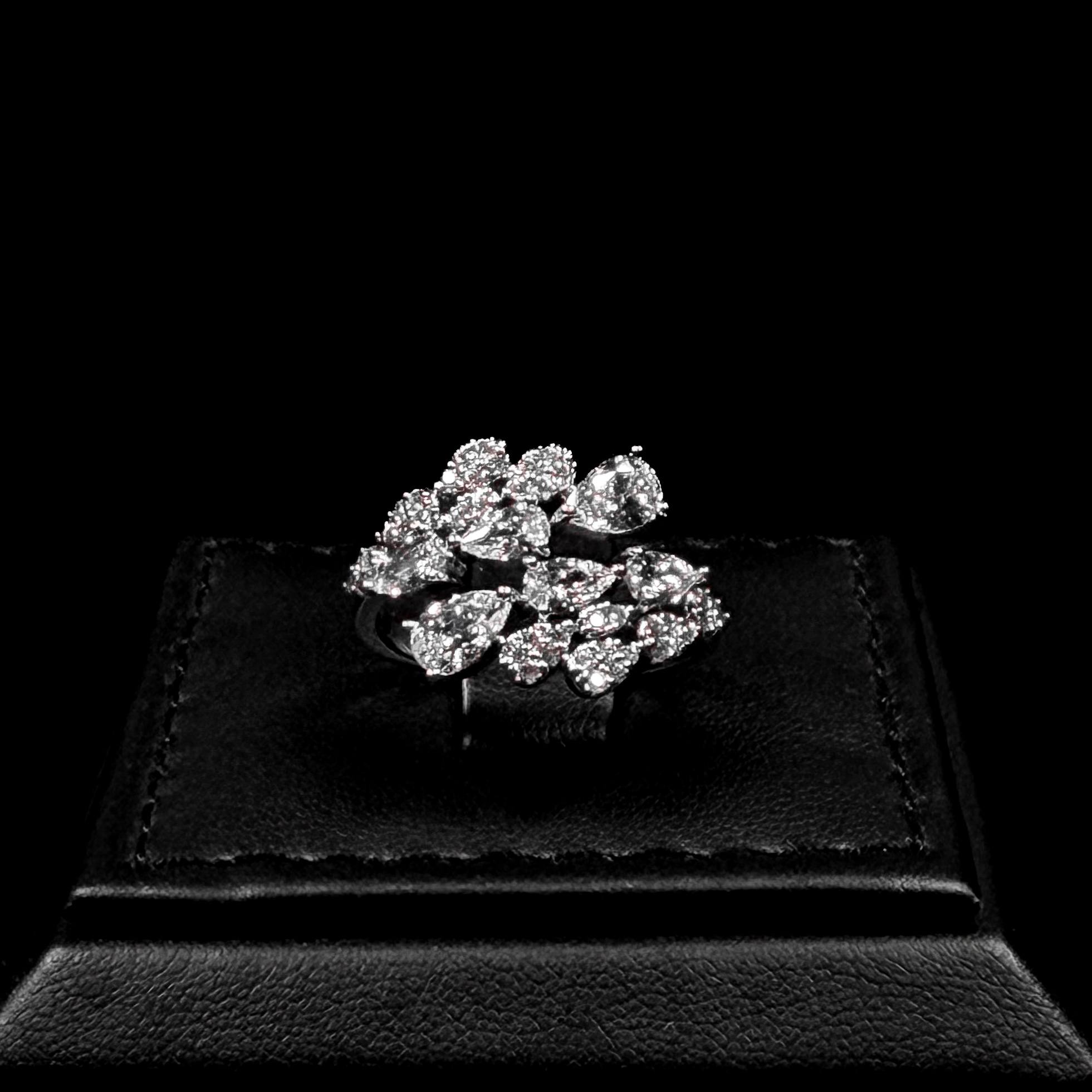 Royal Drape White Zircon Rhodium Plated Luxury Full Set