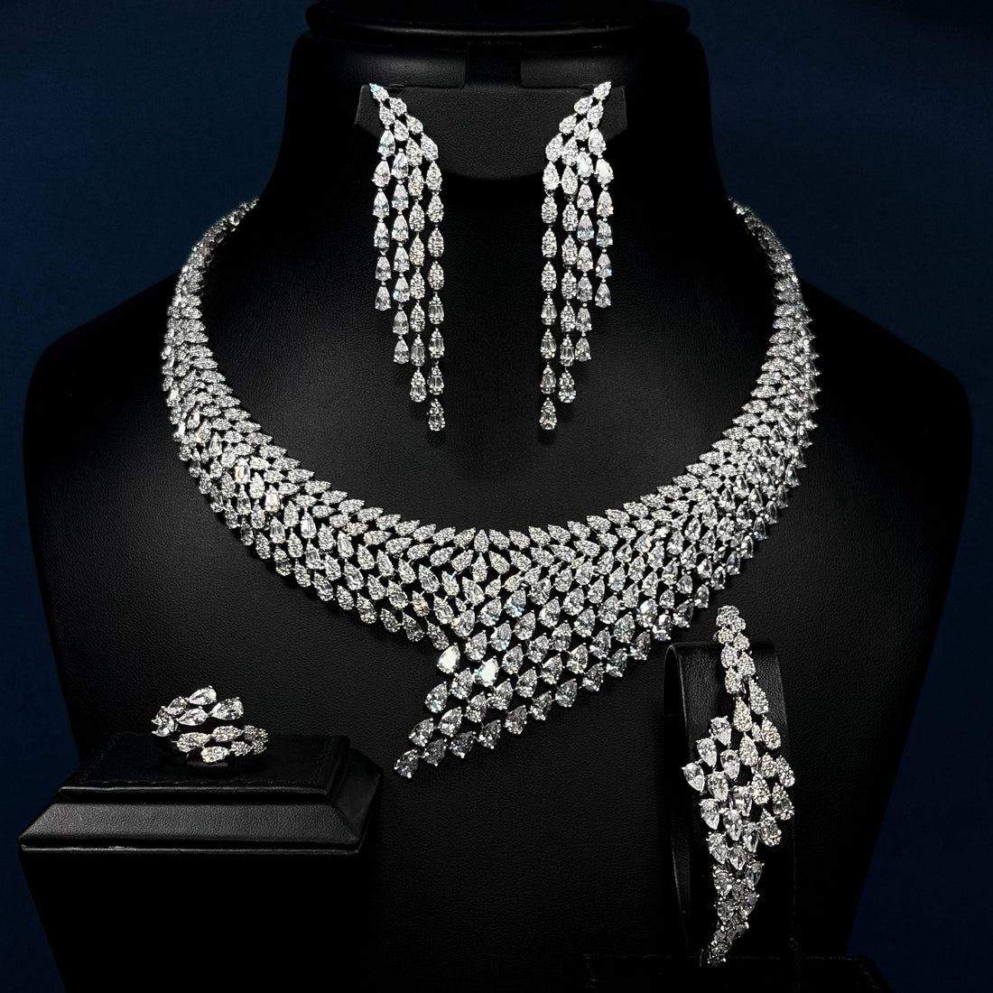 Celestial Cascade White Zircon Full Set