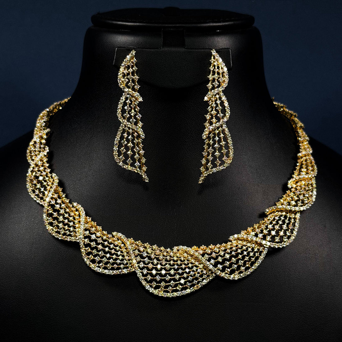 Gilded Lace White Zircon - Gold Plated Full Set