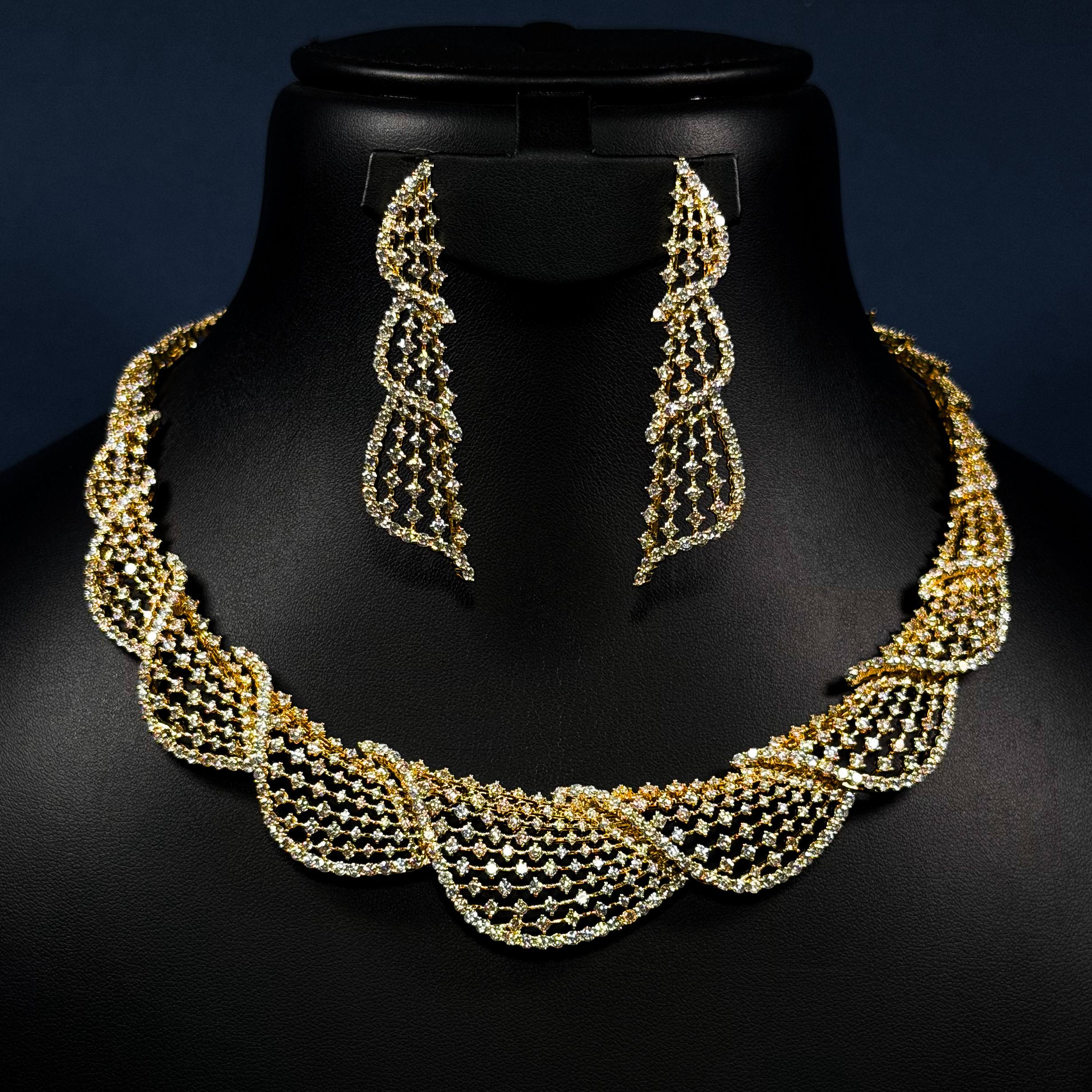 Gilded Lace White Zircon - Gold Plated Full Set