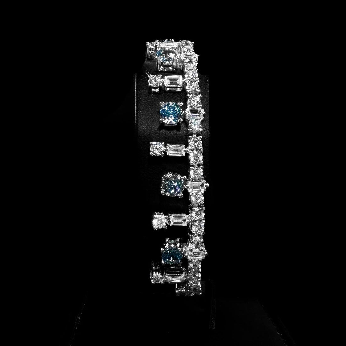 Midnight Cascade Blue & White 925 Silver Full Set