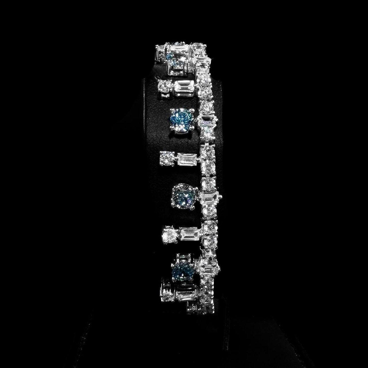 Midnight Cascade Blue & White 925 Silver Full Set
