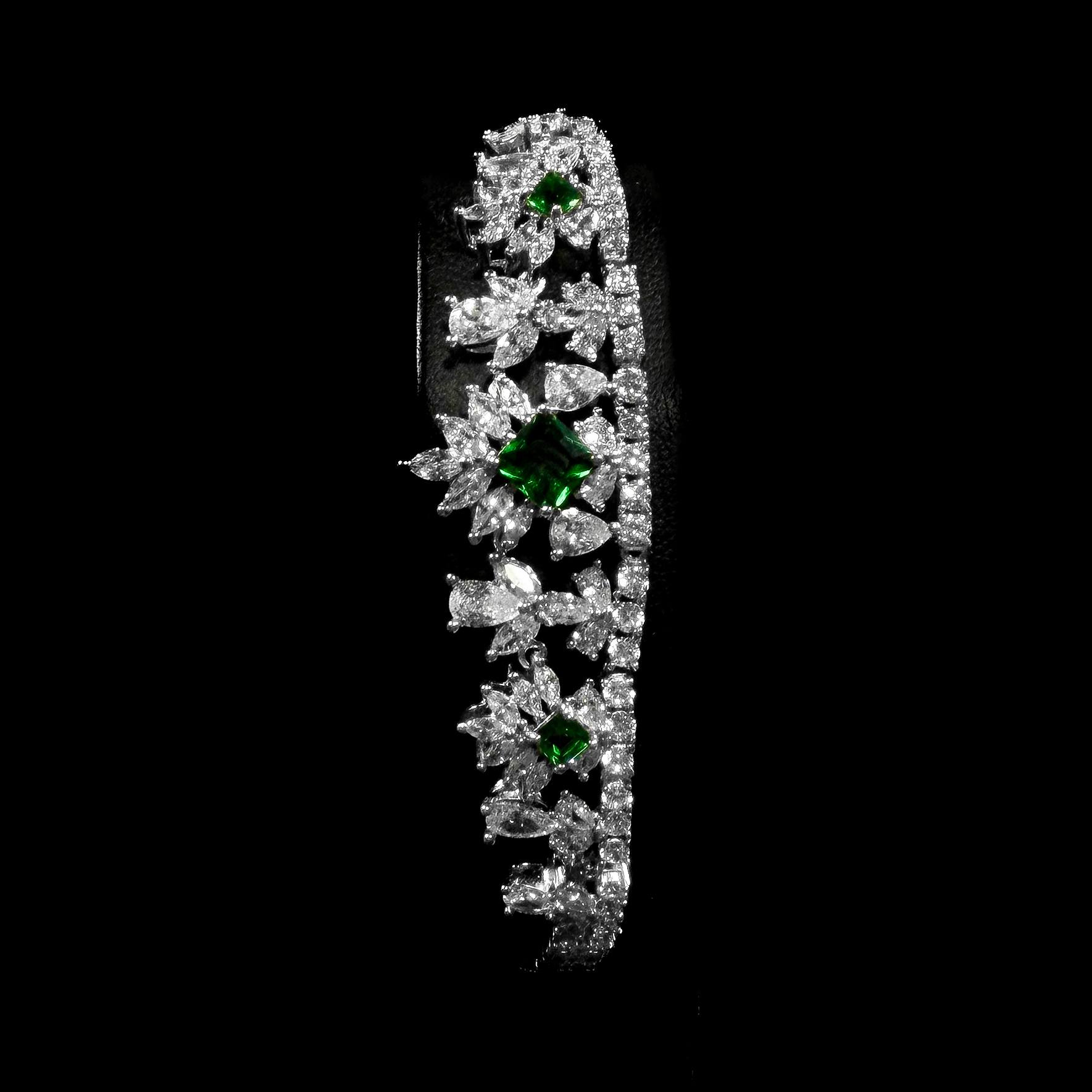 Royal Green & White 925 Silver Full Set