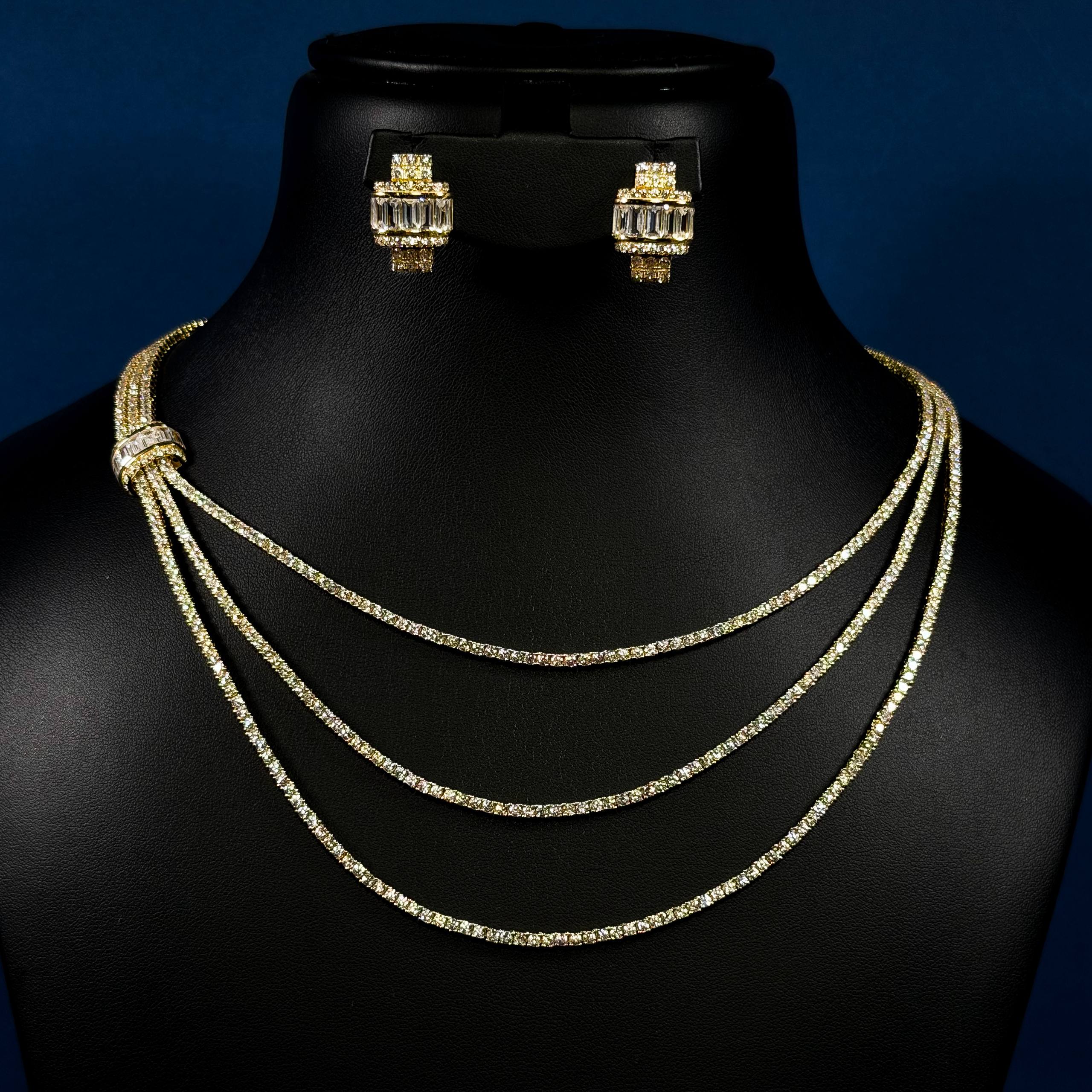Golden Cascade White 925 Silver Full Set