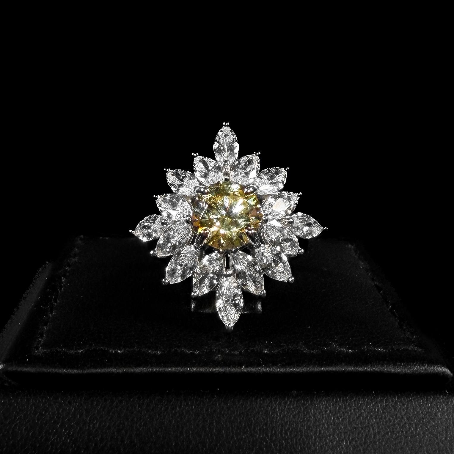 Aurora Bloom Yellow & White 925 Silver Full Set