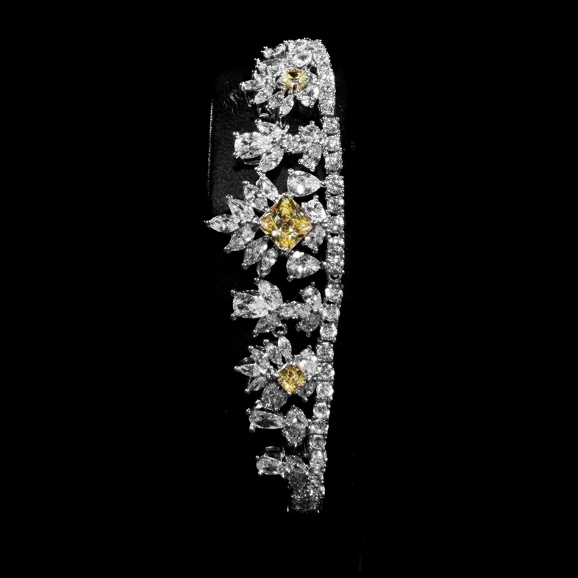 Luminous Flora Yellow & White 925 Silver Full Set