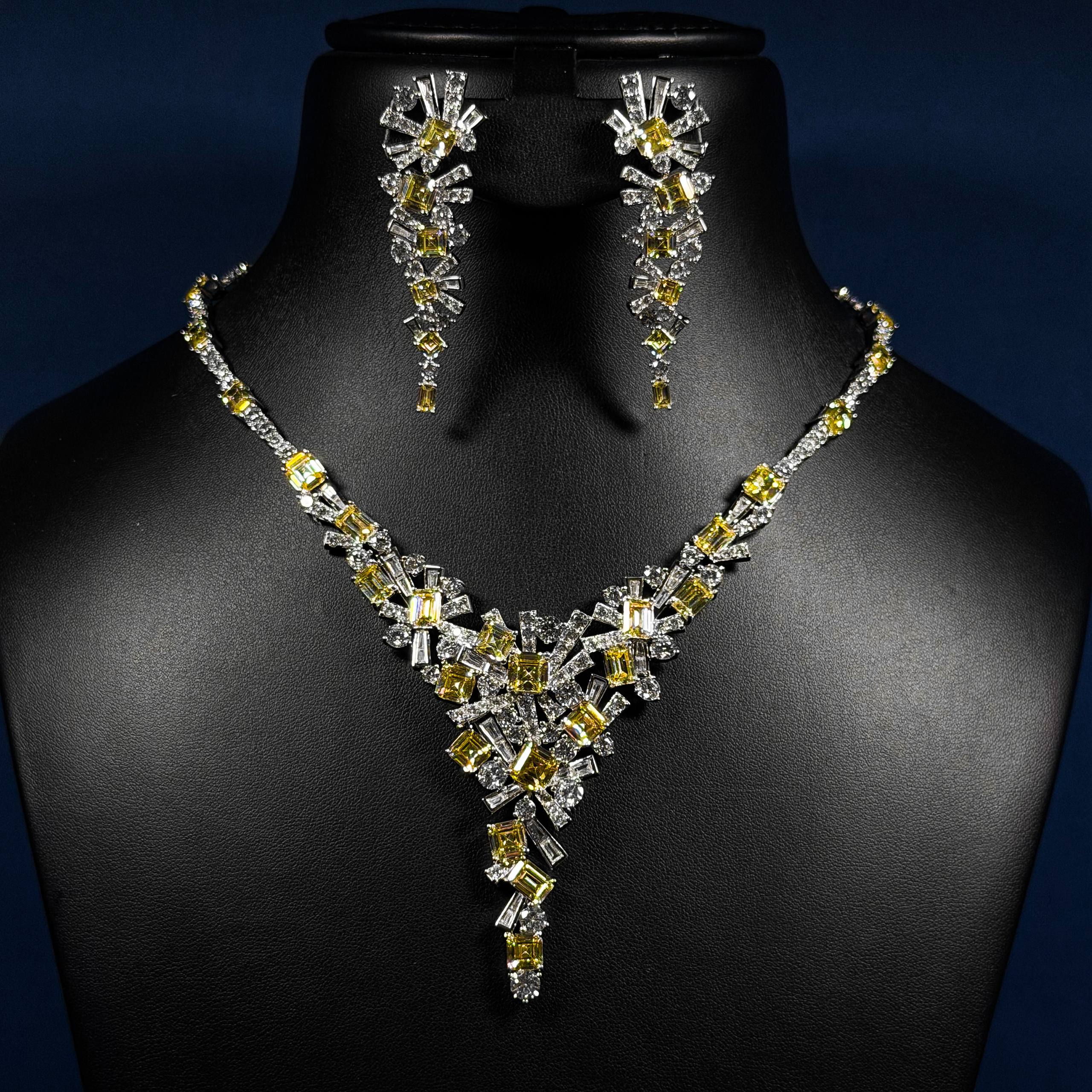 Solar Prism Yellow & White 925 Silver Set