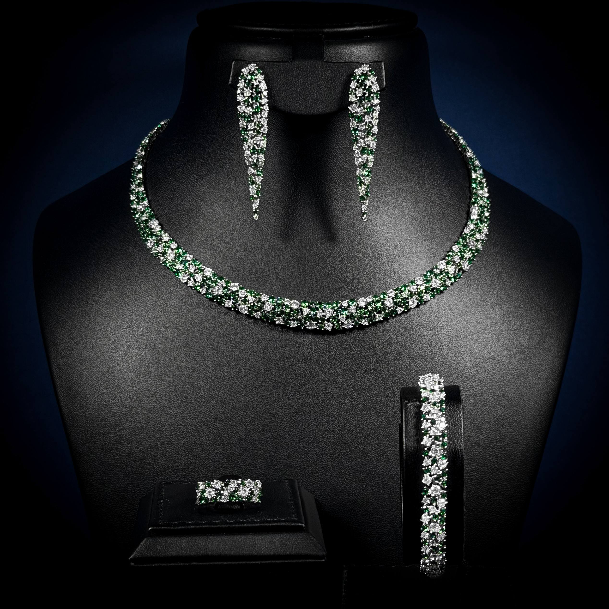 Emerald Cascade Green Zircon Full Set