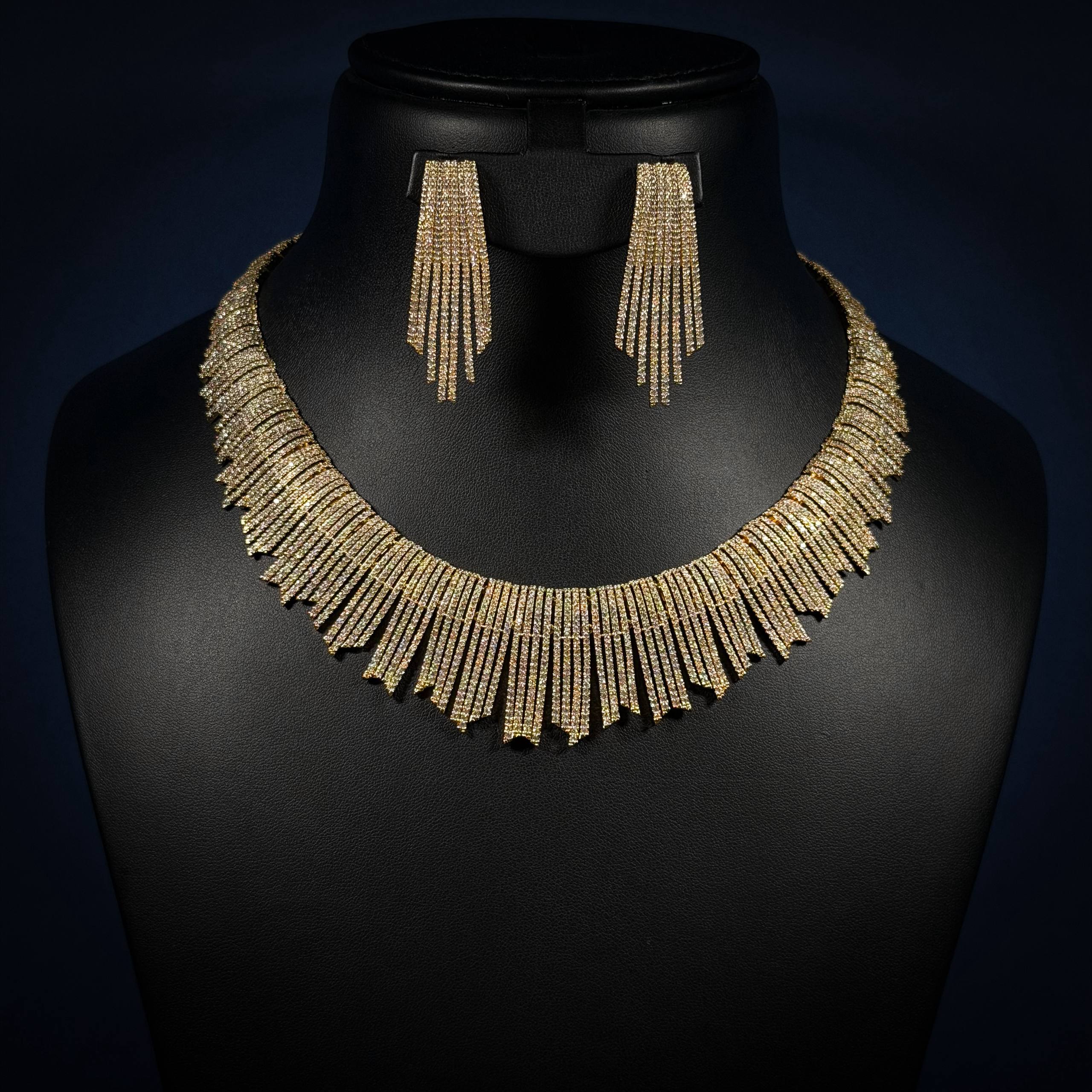 Auric Fringe White Zircon - Gold Plated Full Set