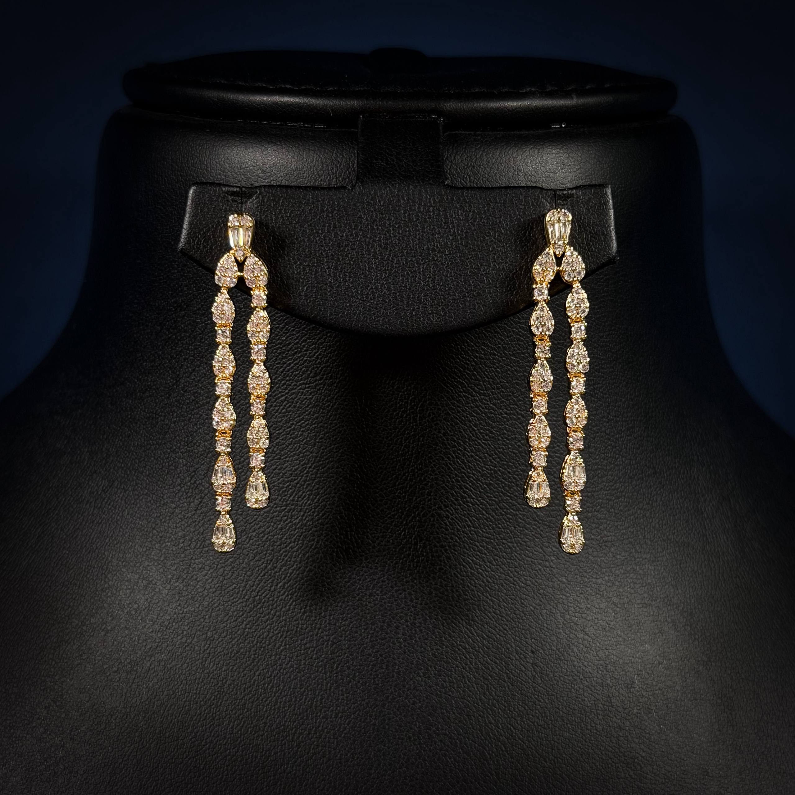 Gold Plated Teardrop White Zircon Full Set