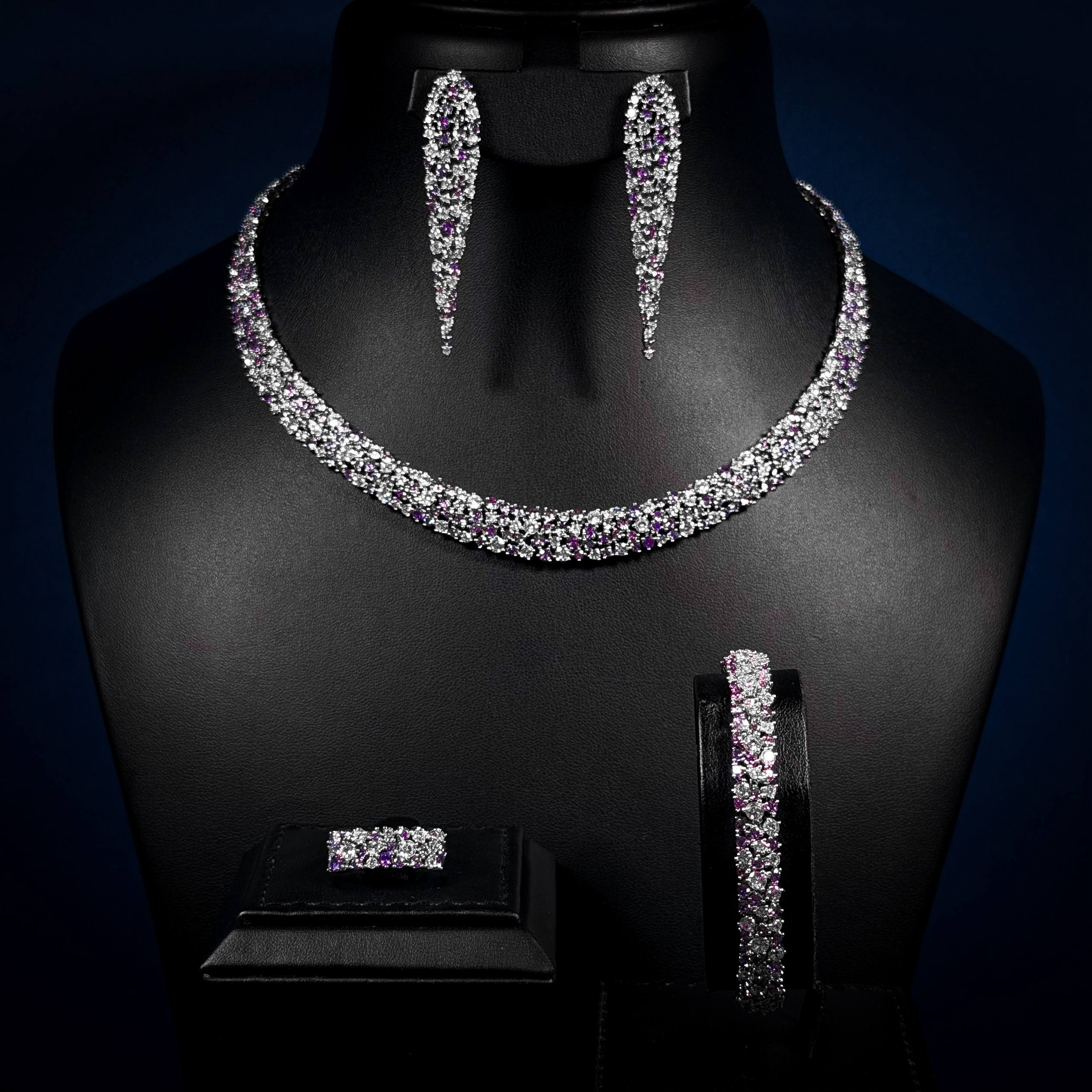 Amethyst Glow Purple Zircon Full Set