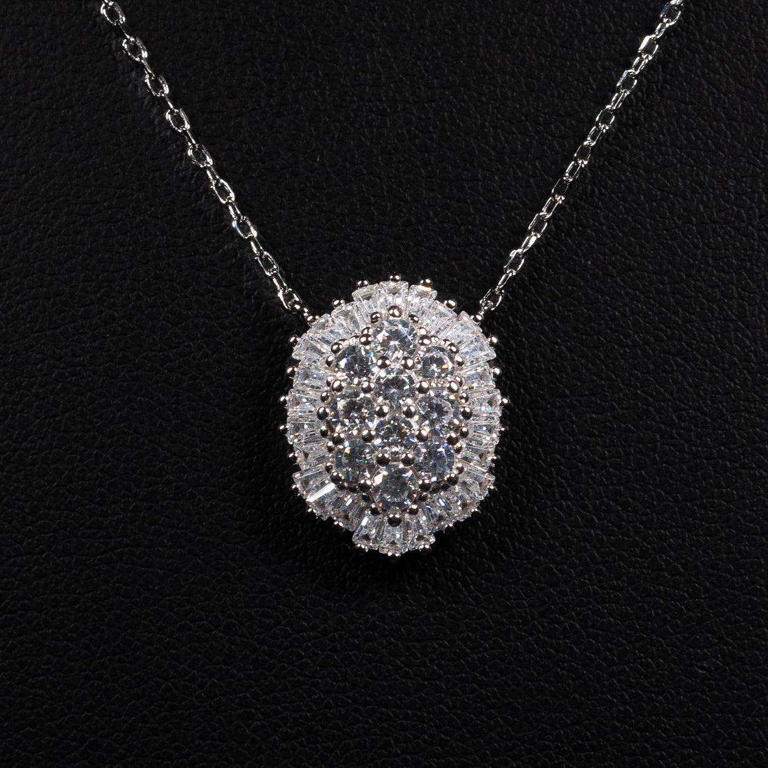 Dolce Mondo Farah White Zircon 925 Silver Pendant Necklace