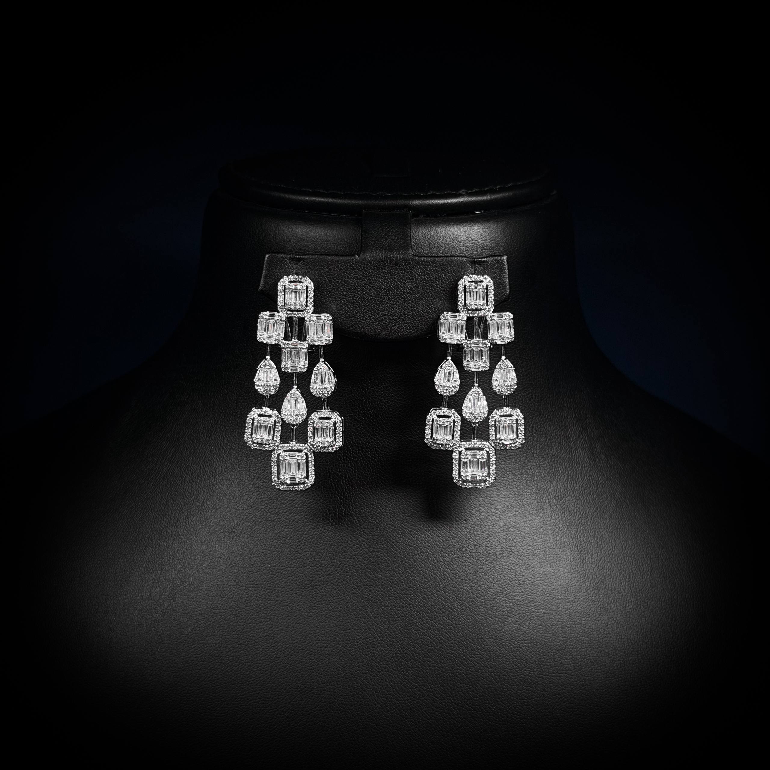 Opaline Geometry White 925 Silver Full Set