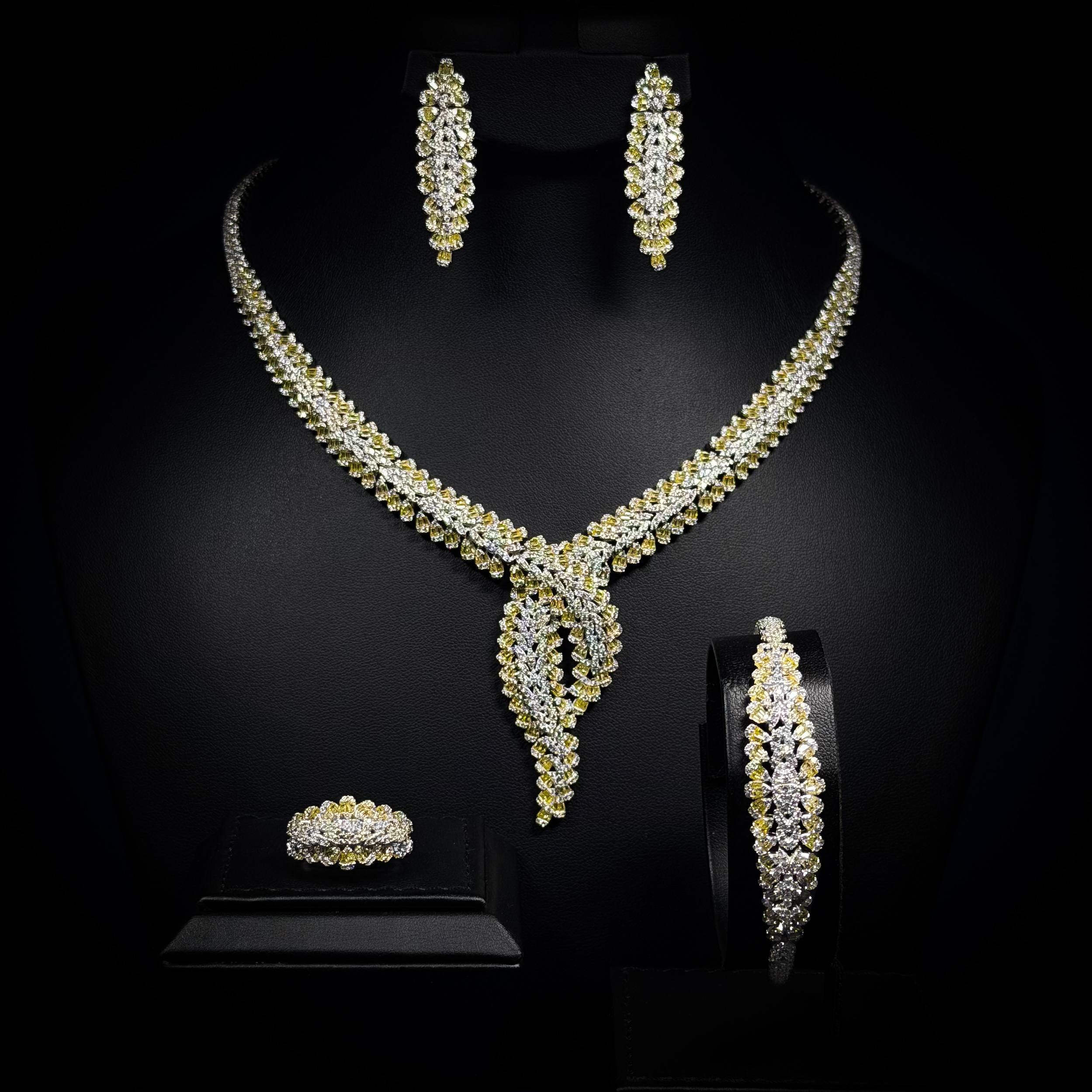 Golden Vine Yellow & White Set 925 Silver