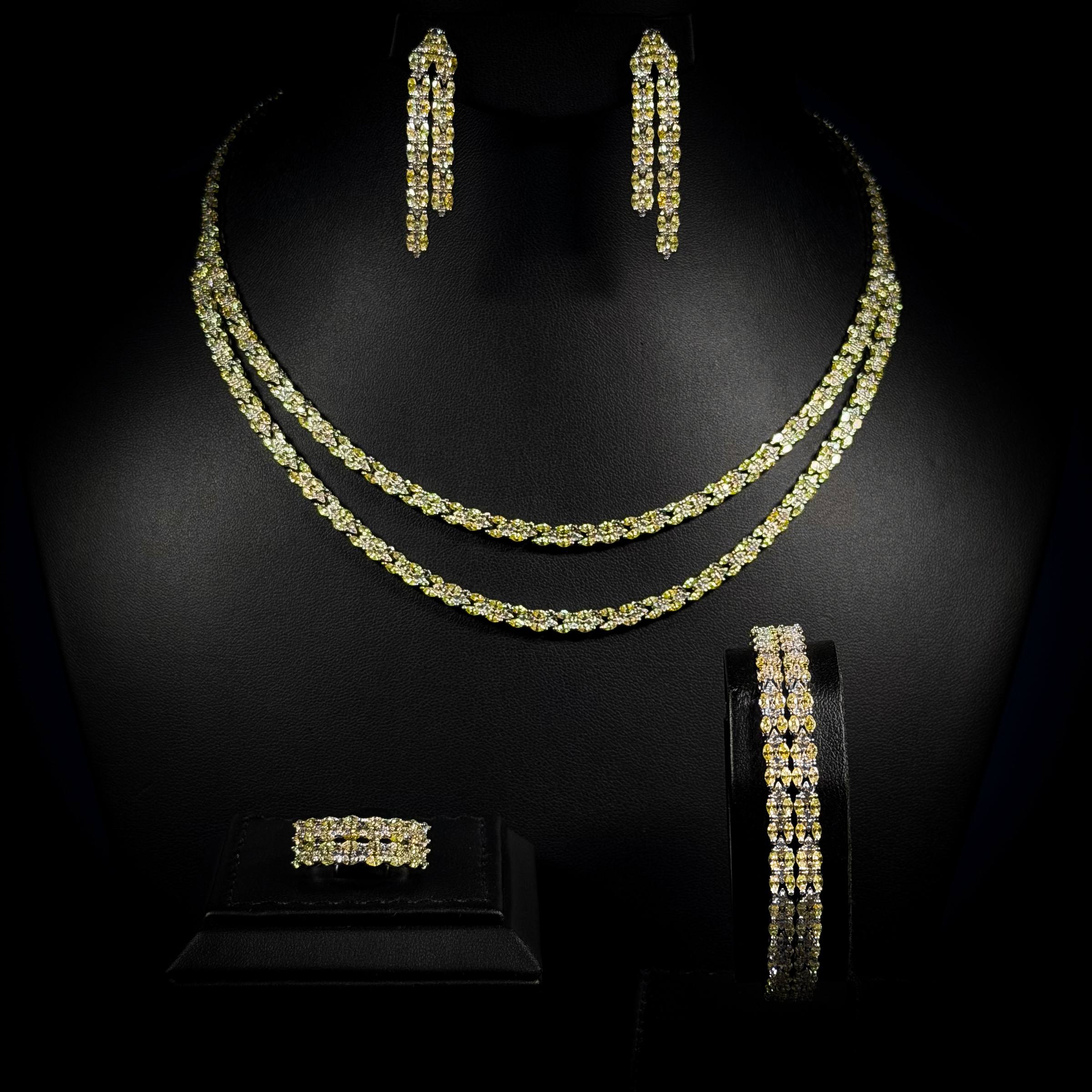 Duo Radiance Yellow & White 925 Silver Full Set