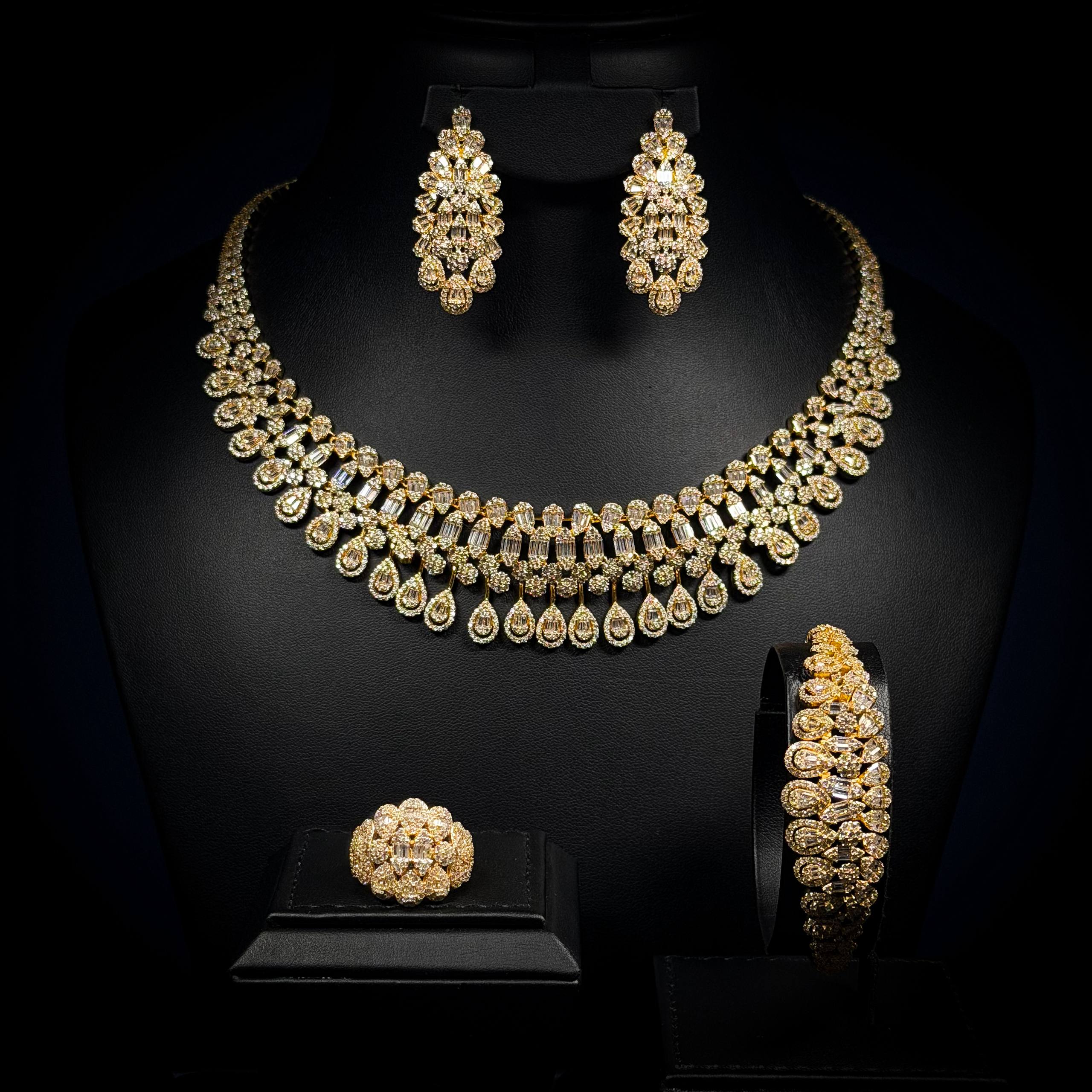 Regency Teardrop Golden 925 Silver Full Set