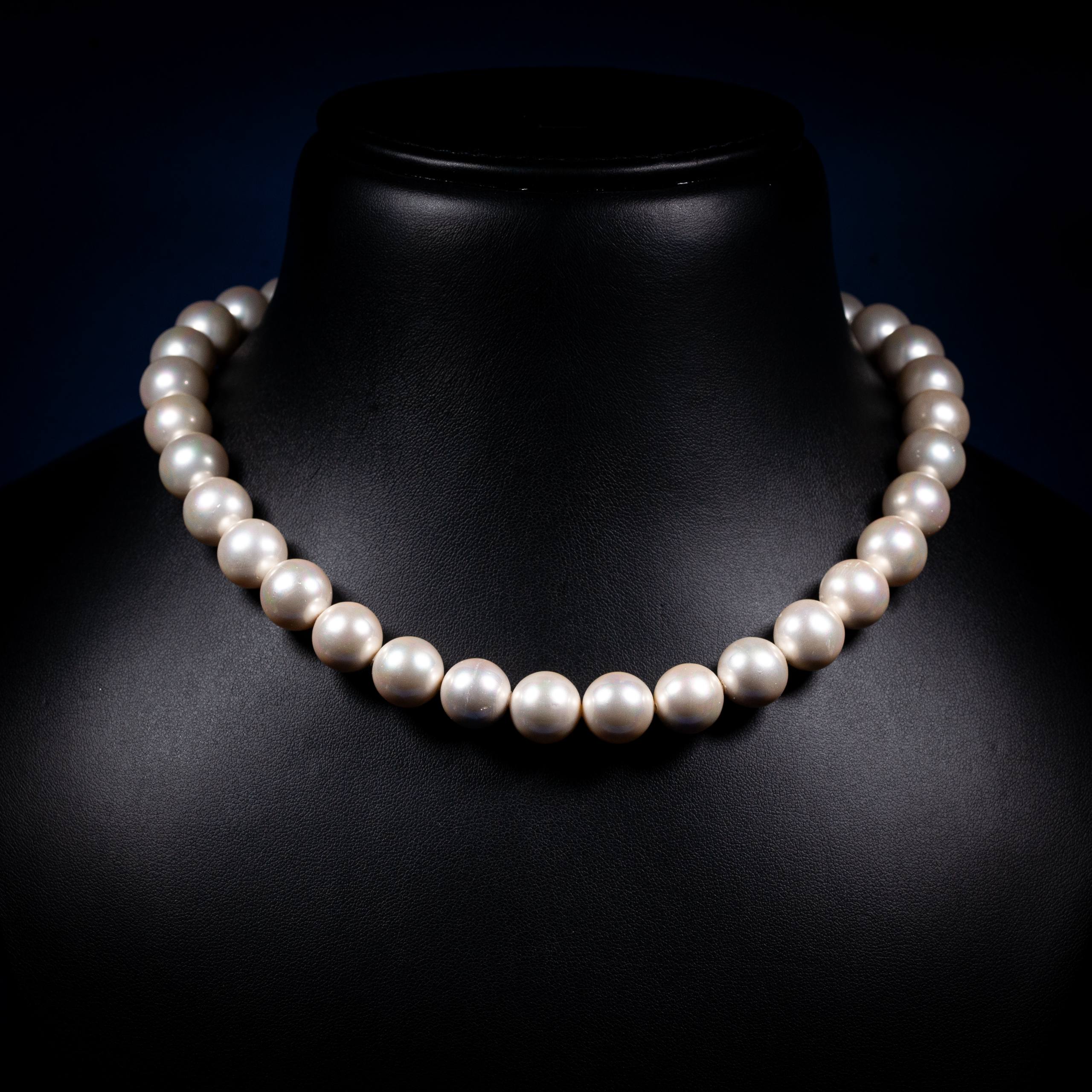 Dolce Mondo Ivory Freshwater Pearl Necklace in 925 Sterling Silver