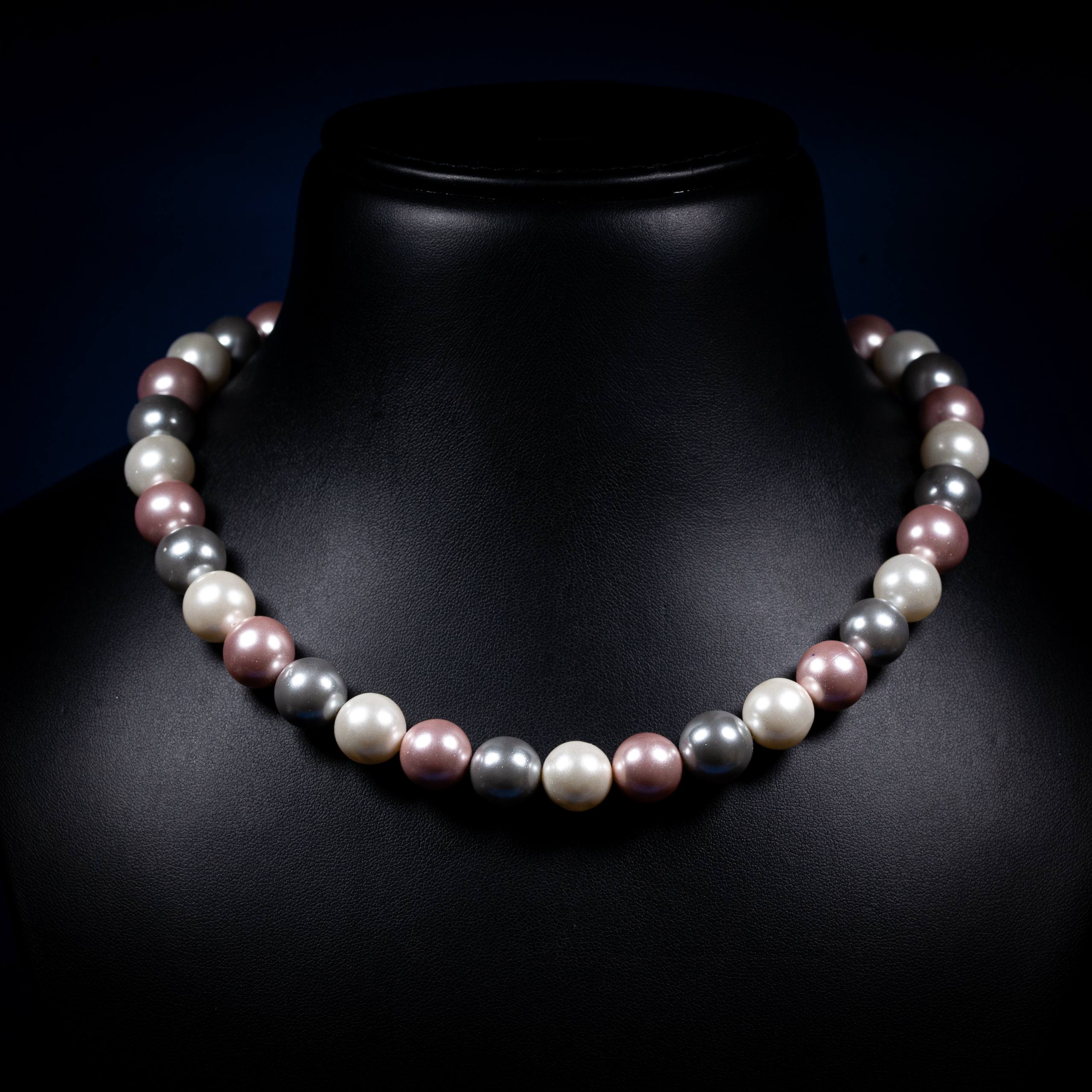 Dolce Mondo Rose Mist Multicolor Freshwater Pearl Necklace in 925 Sterling Silver