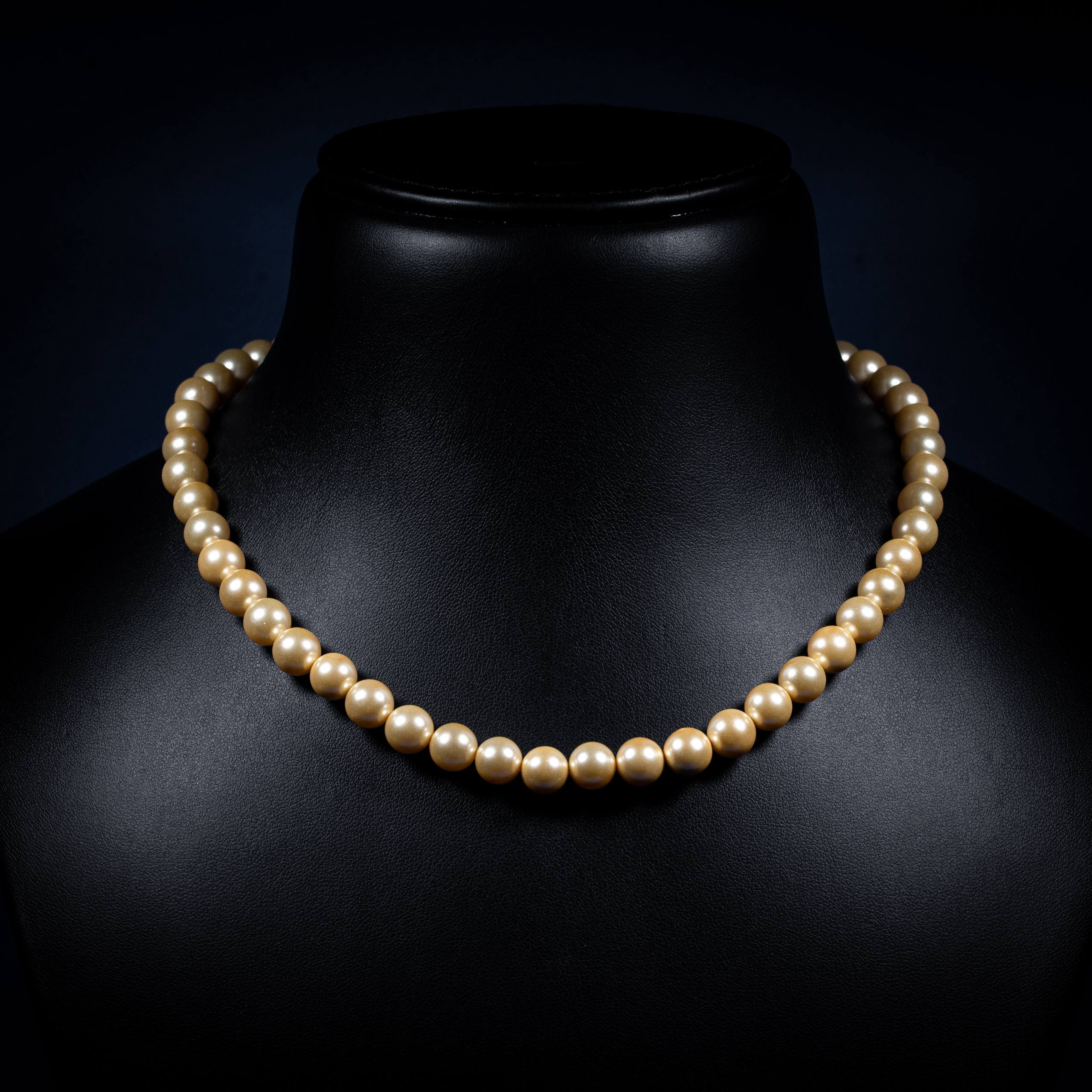 Dolce Mondo Champagne Gold Freshwater Pearl Necklace in 925 Sterling Silver
