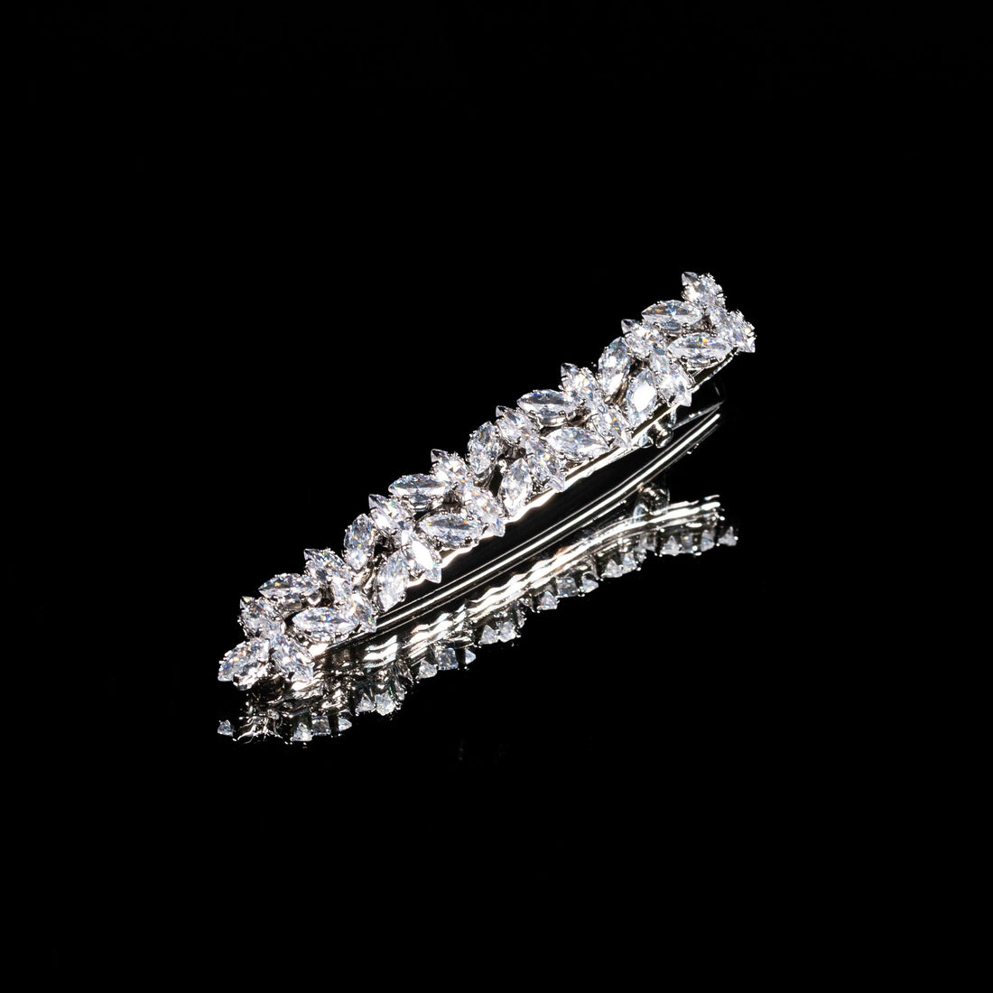 Luna Vine White Zircon Rhodium Plated Hair Pin