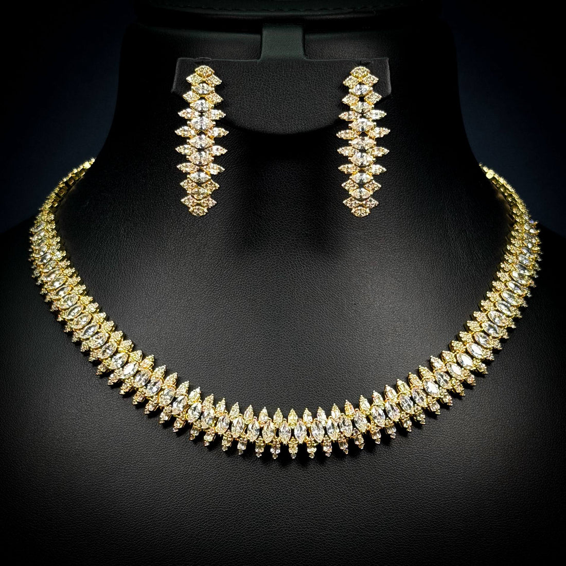 Imperial Gleam White Zircon Gold Plated Full Set