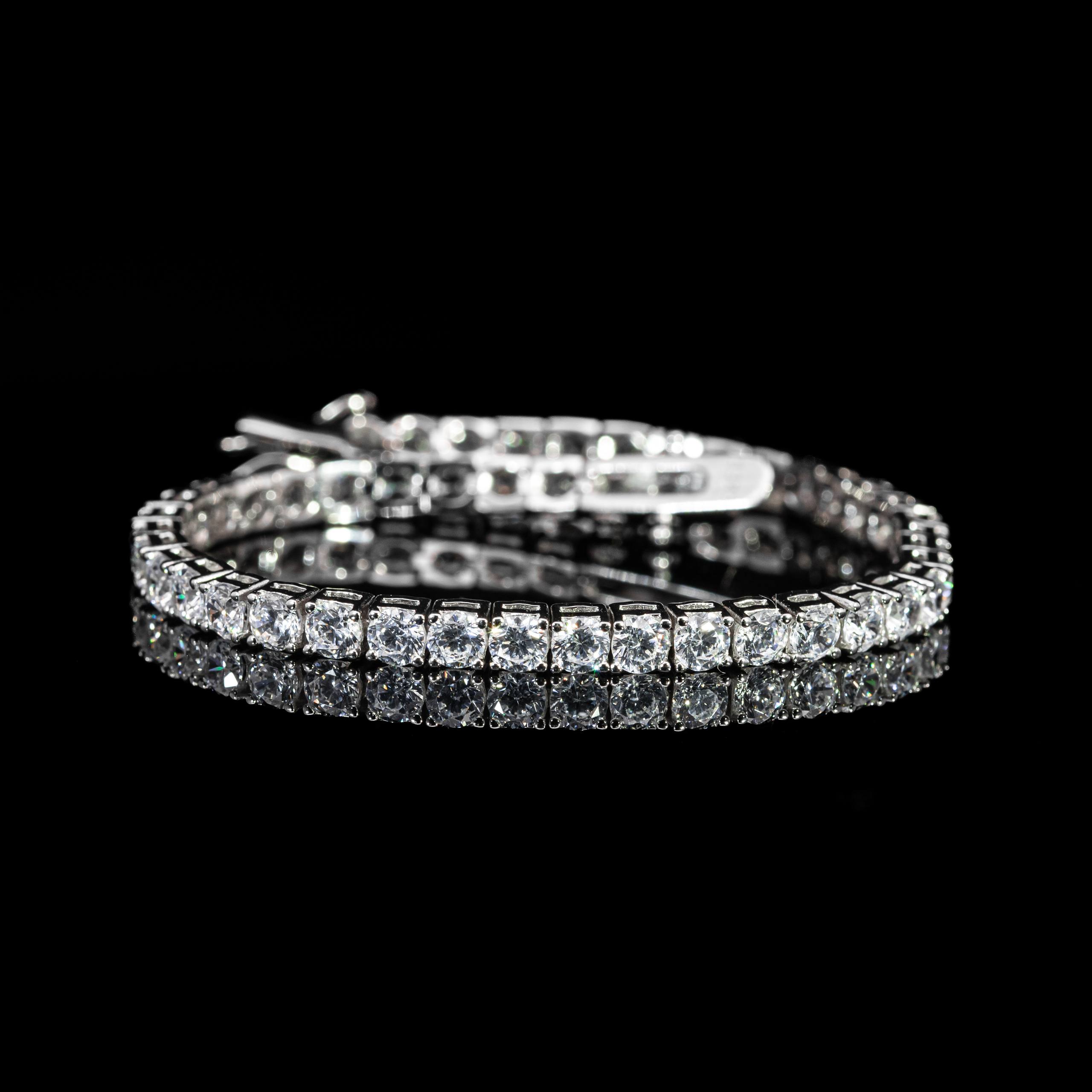 Dolce Mondo Lumiere 3.5mm White Tennis Bracelet in 925 Sterling Silver