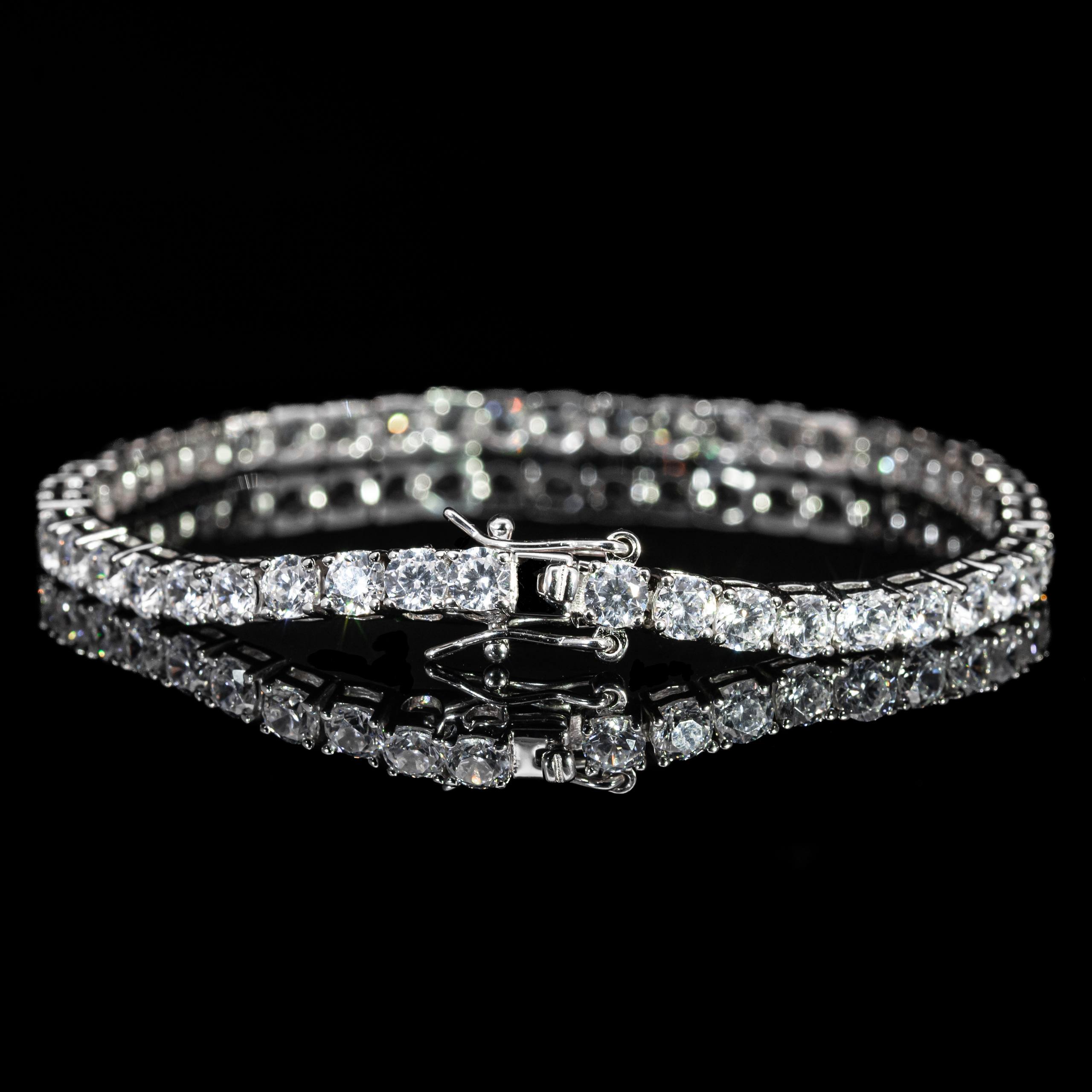Dolce Mondo Lumiere 3.5mm White Tennis Bracelet in 925 Sterling Silver