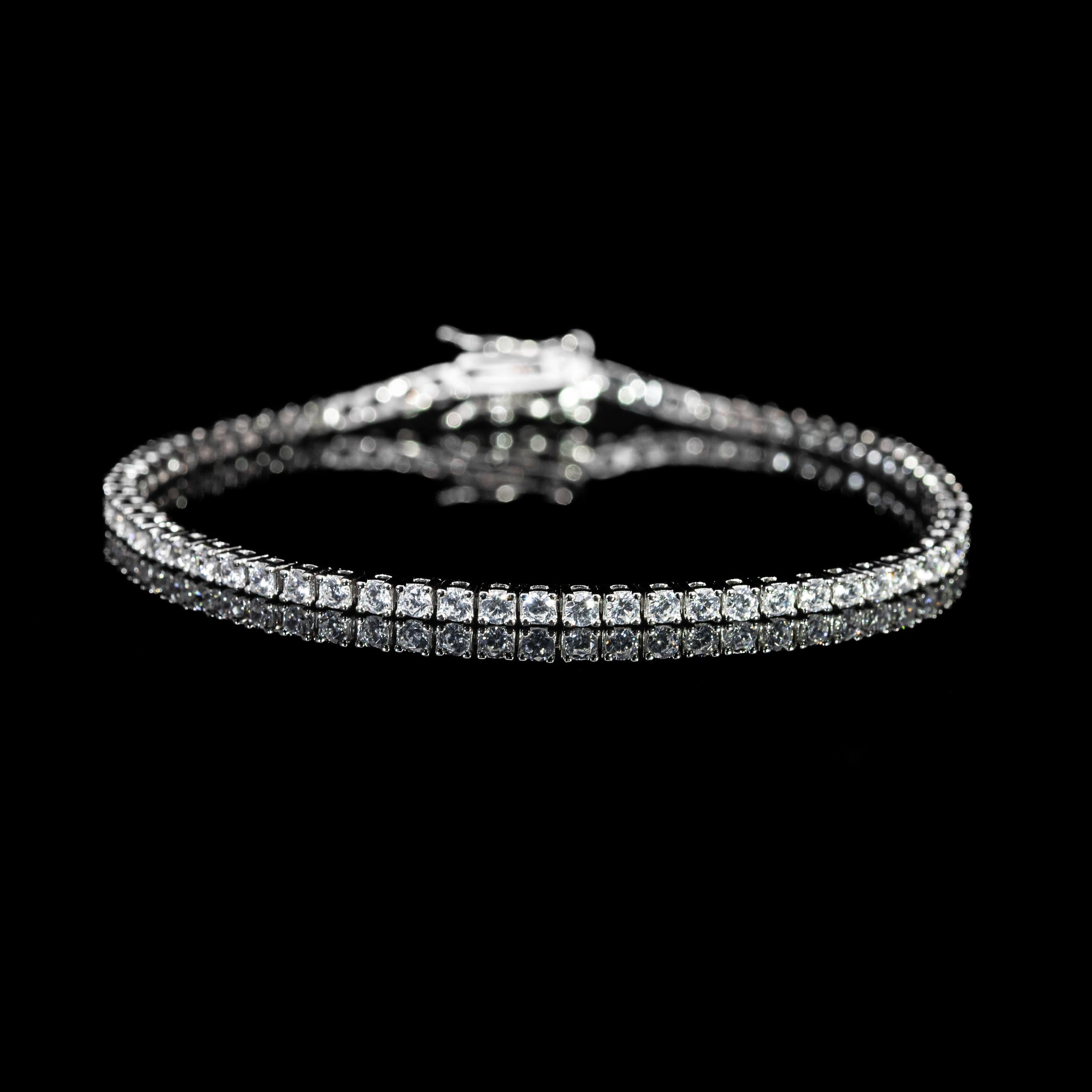 Dolce Mondo Celeste 2mm White Tennis Bracelet in 925 Sterling Silver