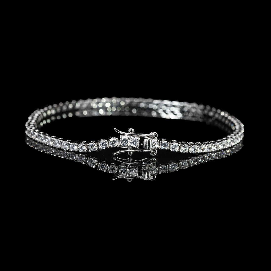 Dolce Mondo Celeste 2mm White Tennis Bracelet in 925 Sterling Silver