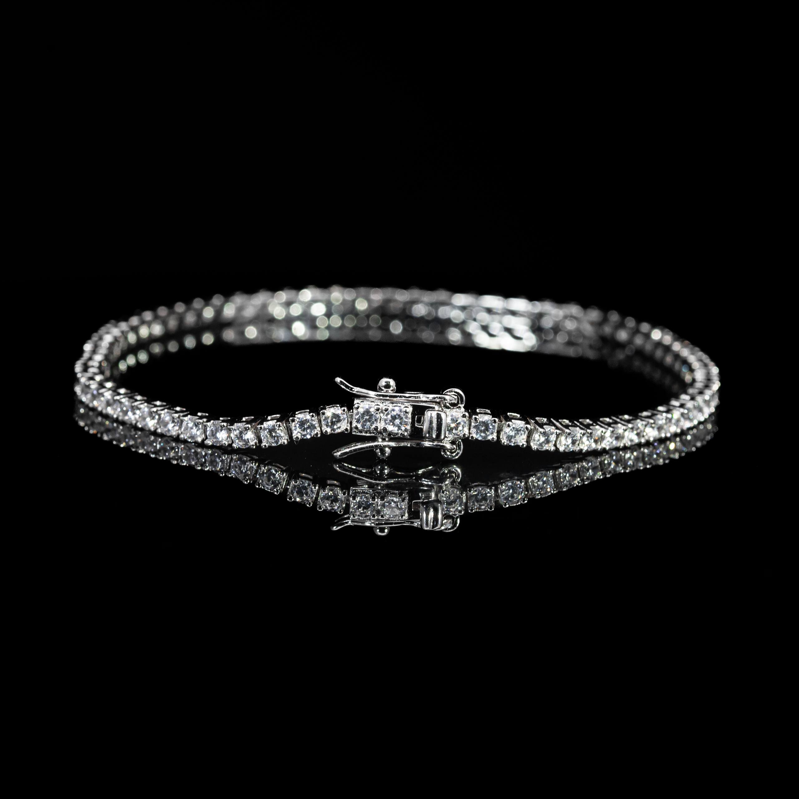 Dolce Mondo Celeste 2mm White Tennis Bracelet in 925 Sterling Silver