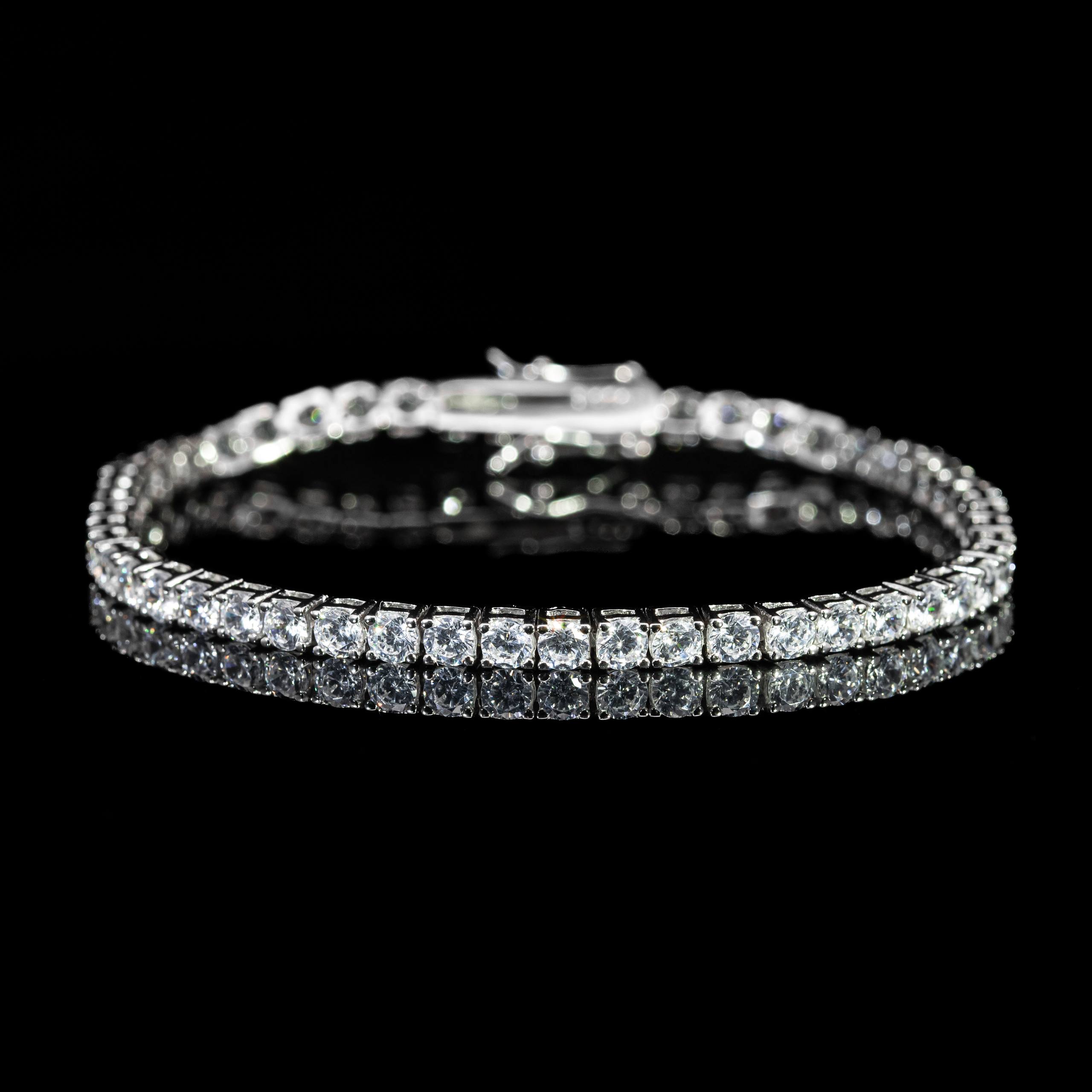 Dolce Mondo Eclat 3mm White Tennis Bracelet in 925 Sterling Silver