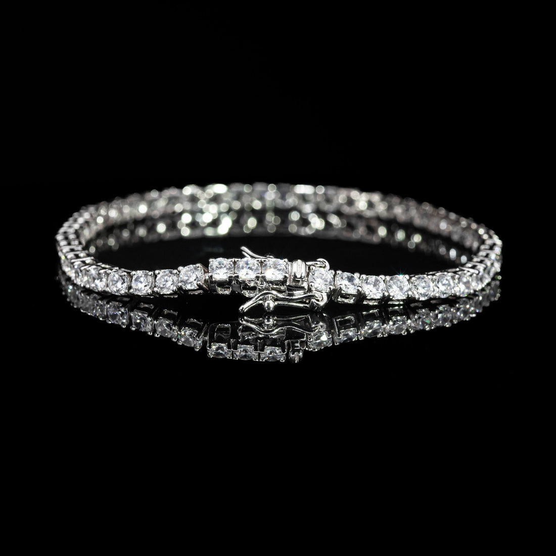 Dolce Mondo Eclat 3mm White Tennis Bracelet in 925 Sterling Silver