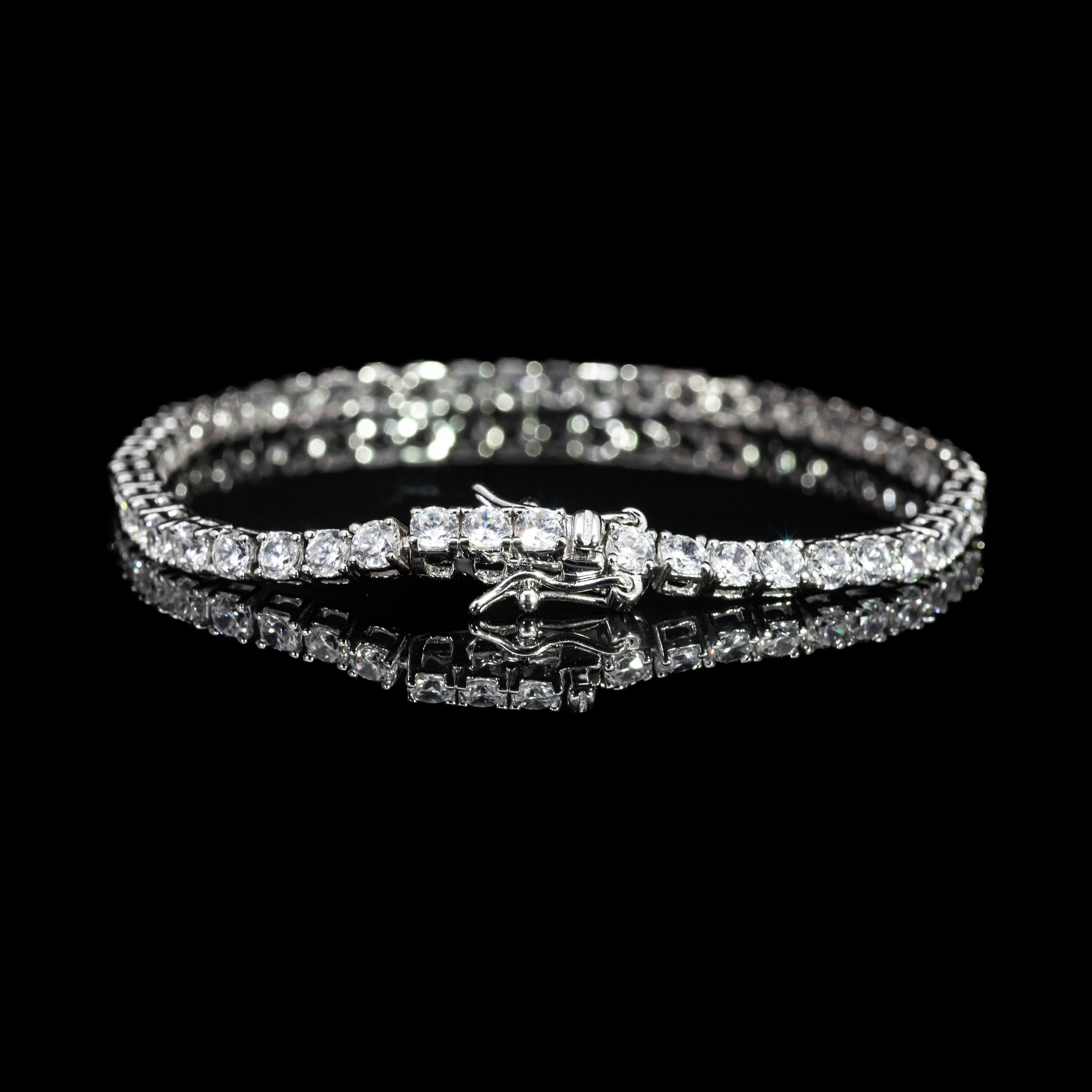 Dolce Mondo Eclat 3mm White Tennis Bracelet in 925 Sterling Silver