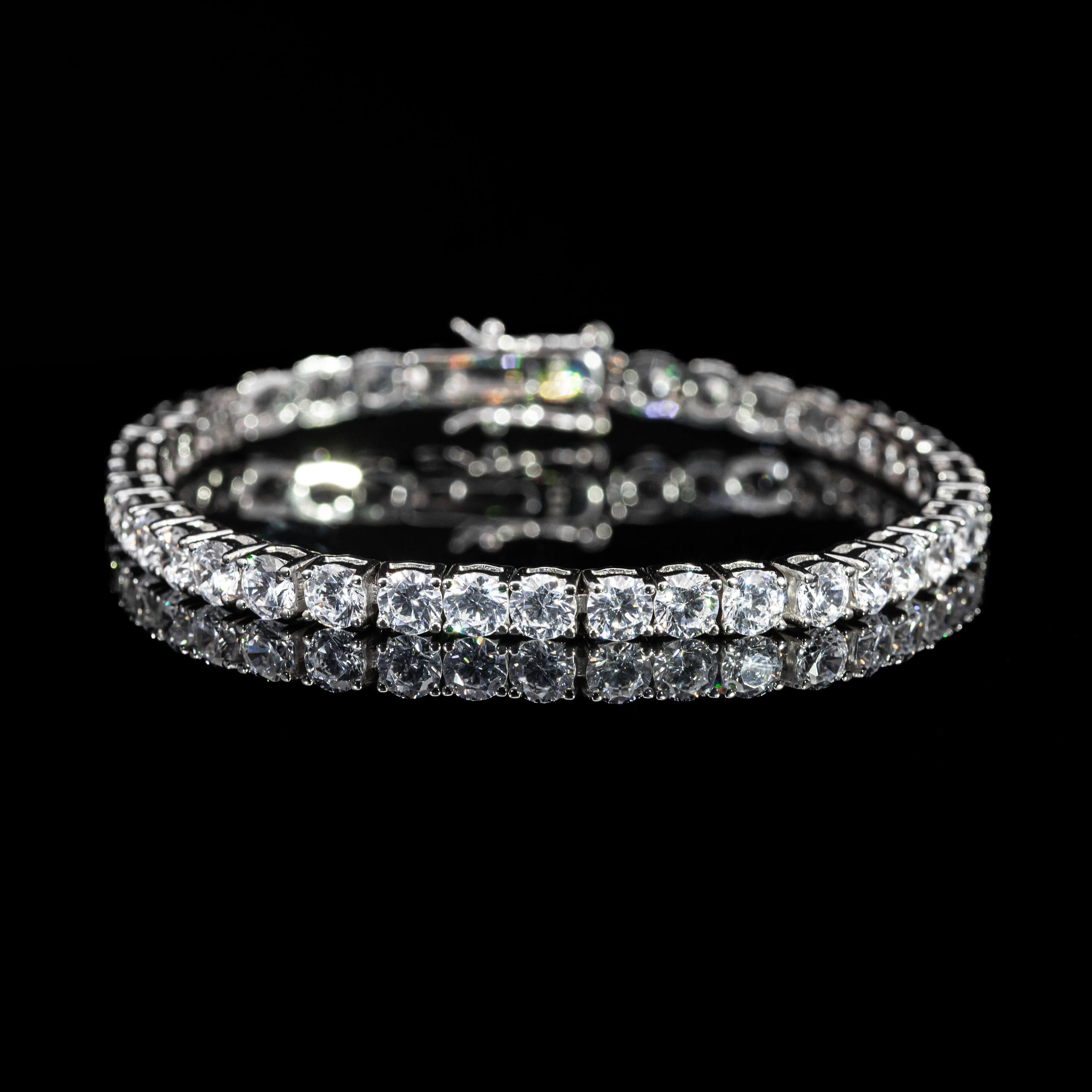 Dolce Mondo Matrix 4mm White Tennis Bracelet in 925 Sterling Silver
