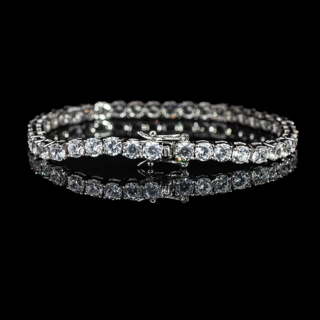 Dolce Mondo Matrix 4mm White Tennis Bracelet in 925 Sterling Silver