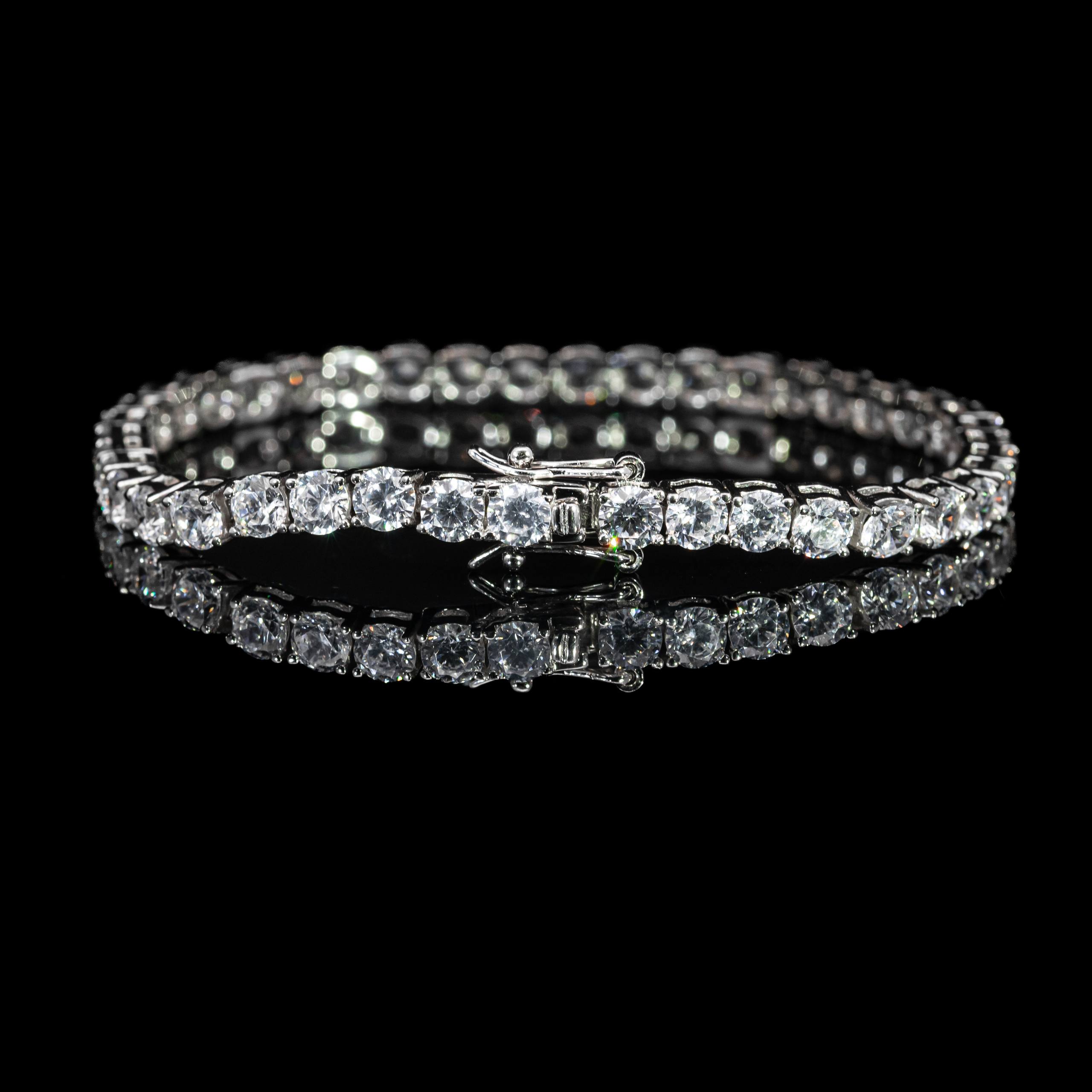 Dolce Mondo Matrix 4mm White Tennis Bracelet in 925 Sterling Silver