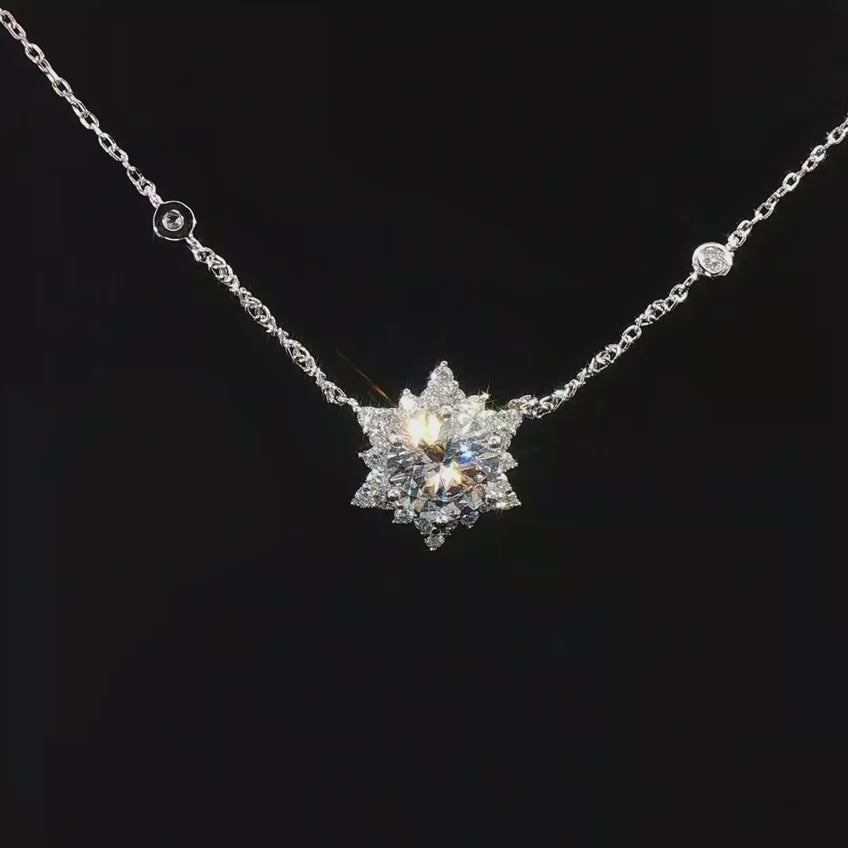 Dolce Mondo Jana White Zircon 925 Silver Pendant Necklace