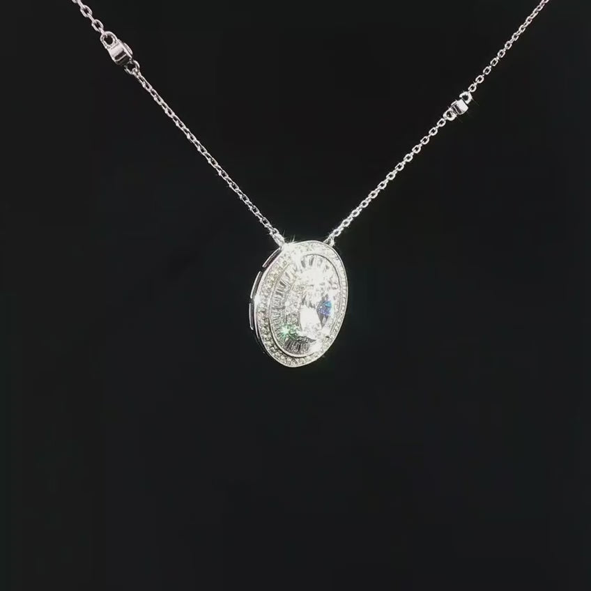 Dolce Mondo Aseel White Zircon 925 Silver Pendant Necklace