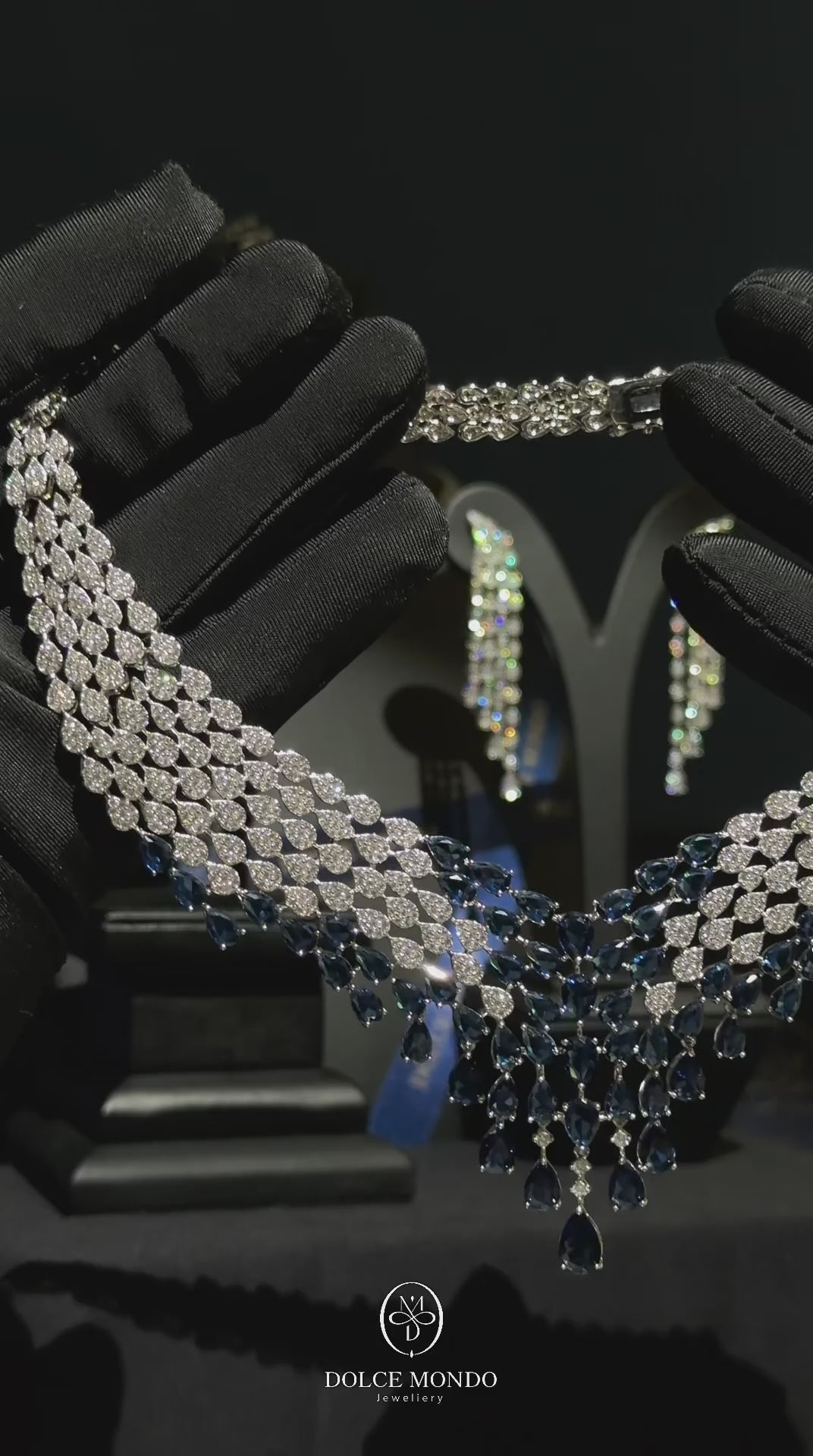 Midnight Cascade Blue Zircon Full Set