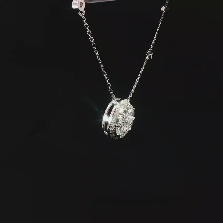 Dolce Mondo Maysa White Zircon 925 Silver Pendant Necklace